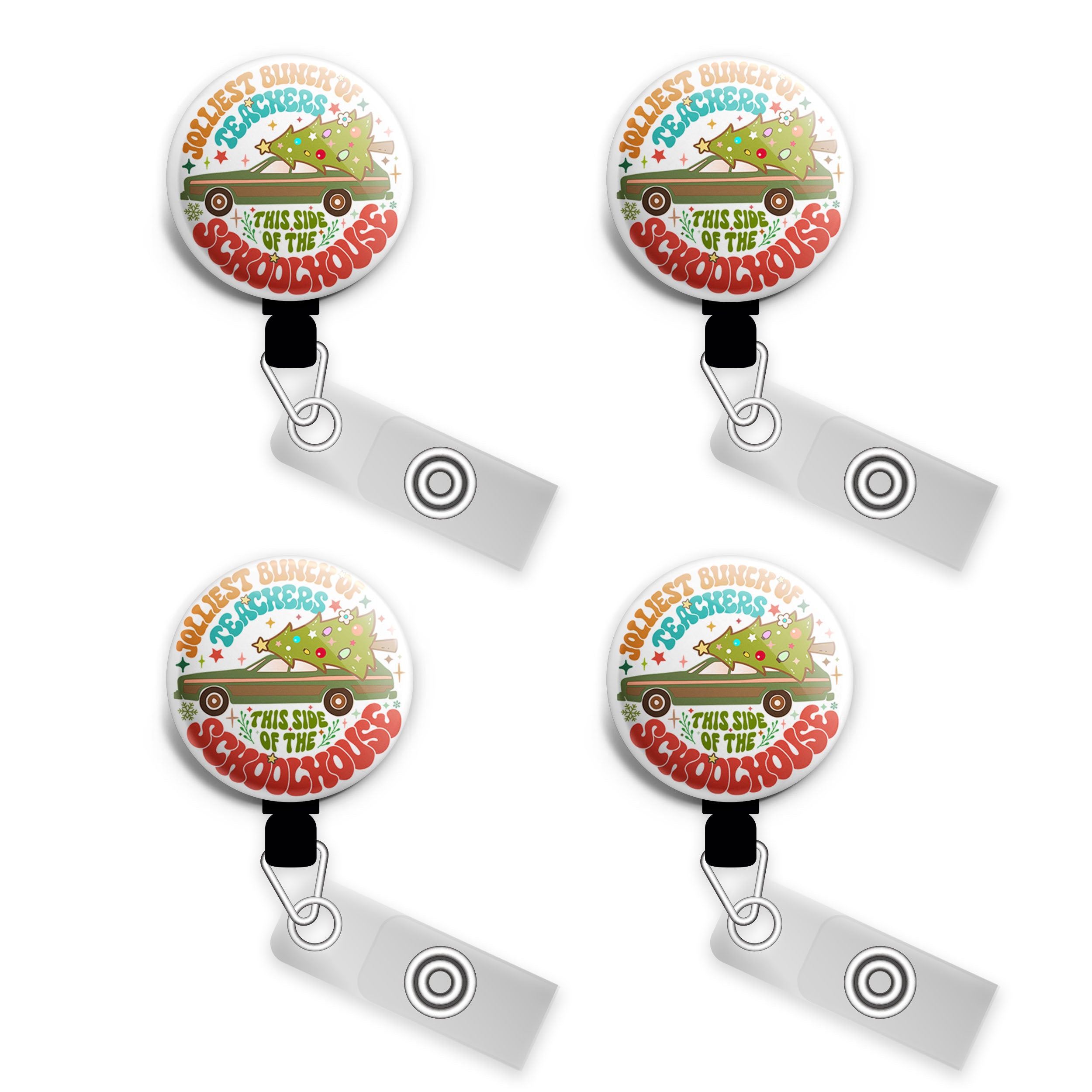 Jolliest Bunch of Teachers Swapfinity Retractable ID Badge Reel -  - Topperswap