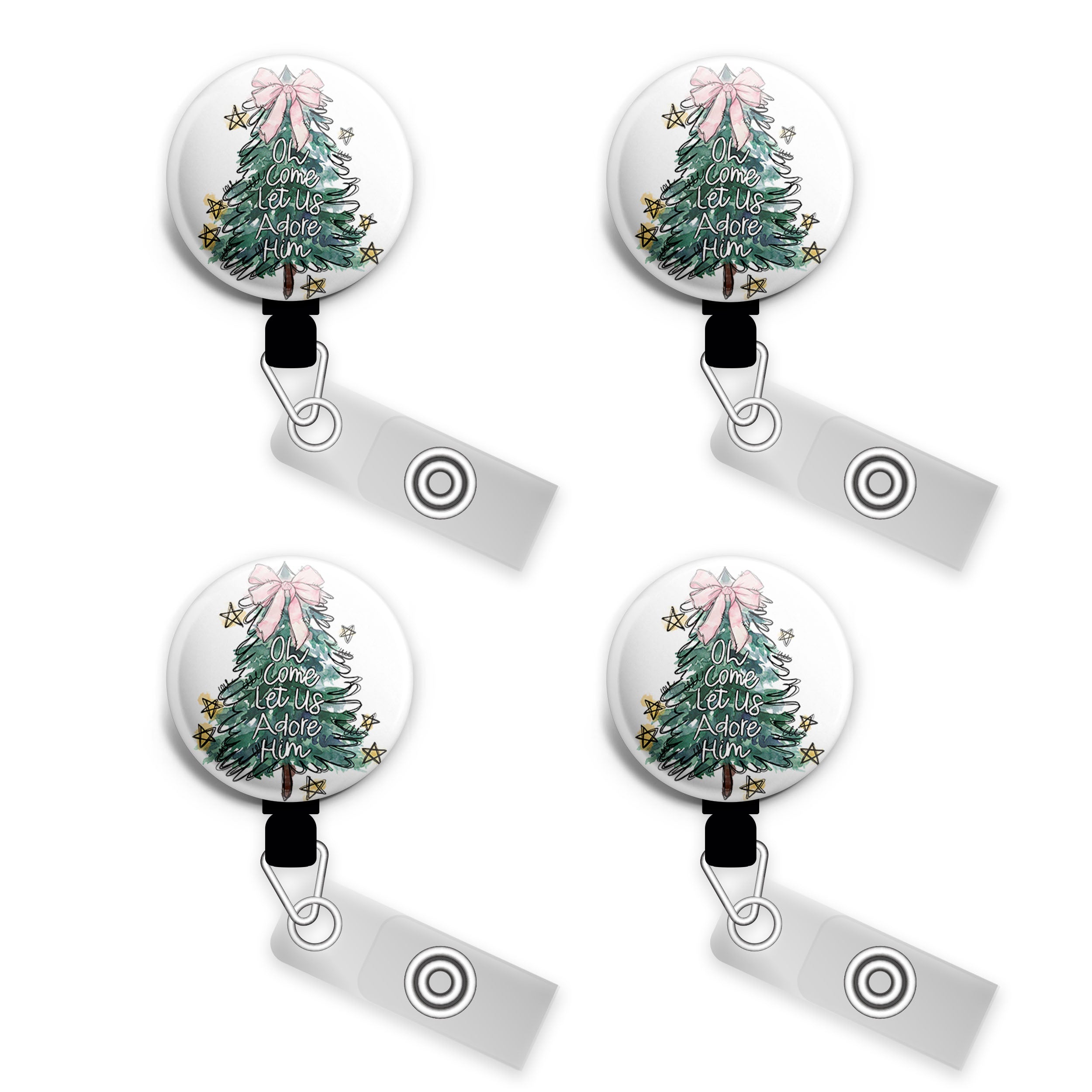 Oh Come Let Us Adore Him - Christmas Tree Swapfinity Retractable ID Badge Reel -  - Topperswap