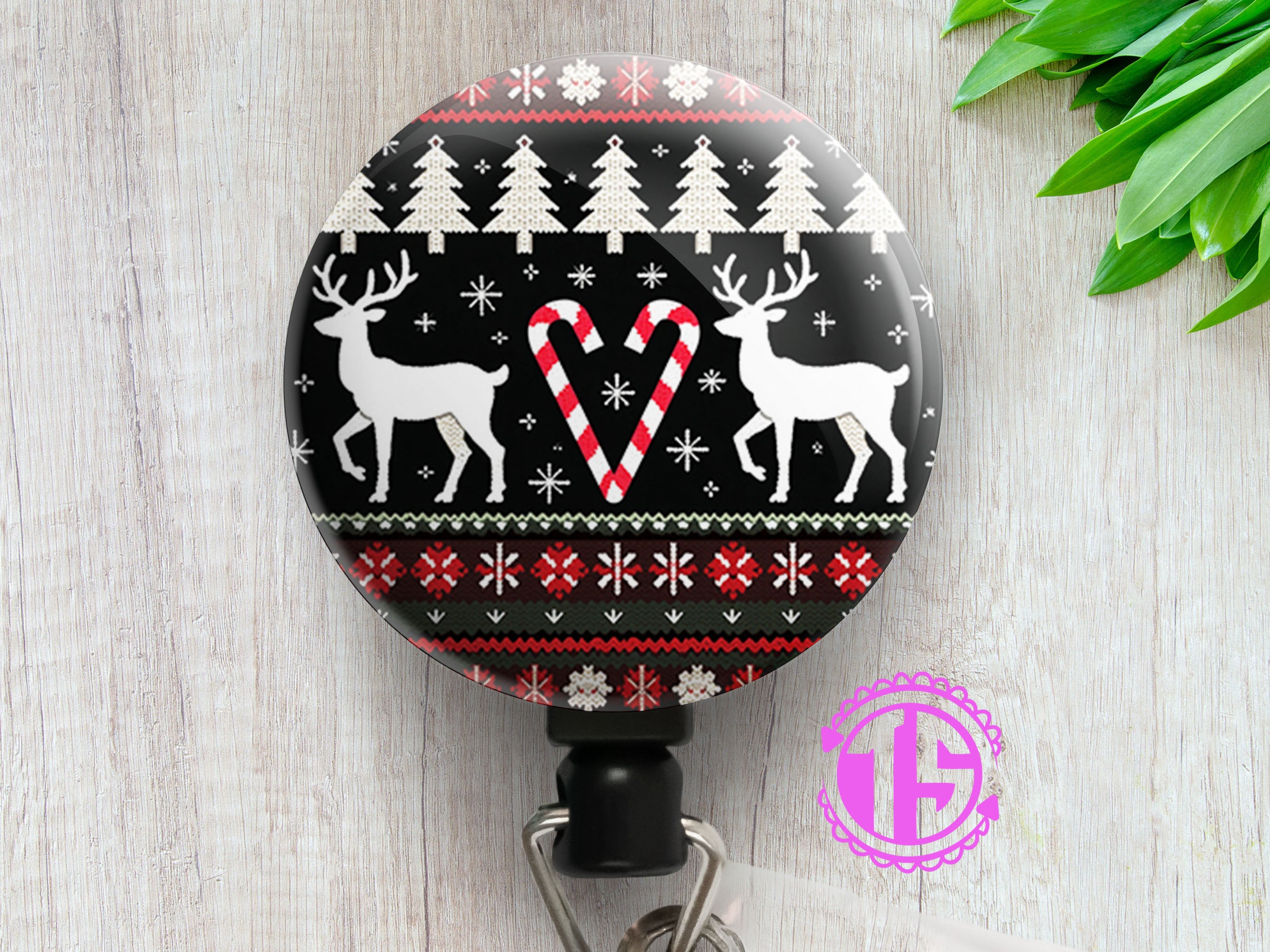 Holiday Sweater Pattern Swapfinity Retractable ID Badge Reel -  - Topperswap