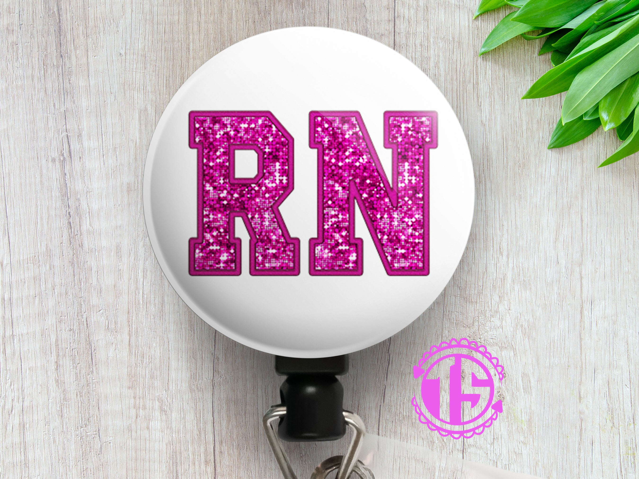 Glittering Pink RN Swapfinity Retractable ID Badge Reel -  - Topperswap