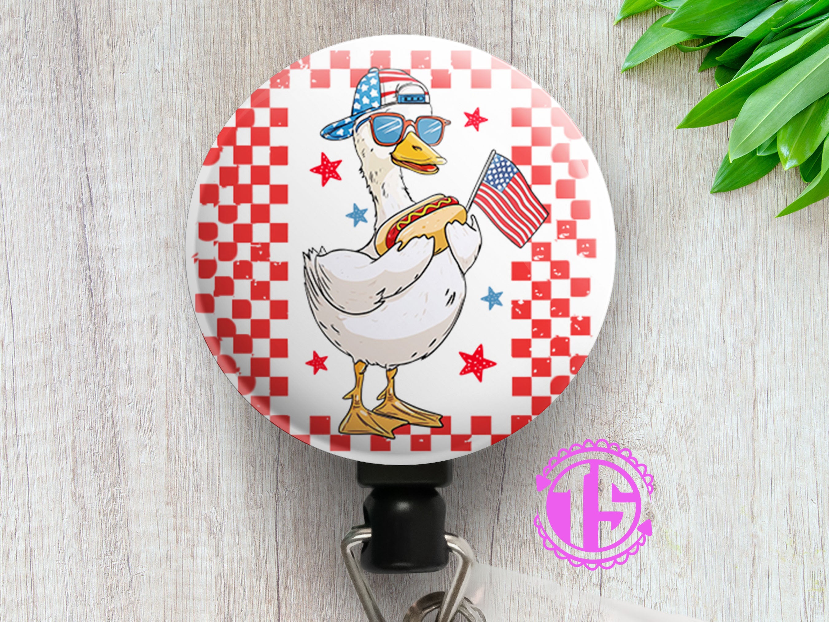 Hotdog Goose Picnic Party Swapfinity Retractable ID Badge Reel - - Topperswap