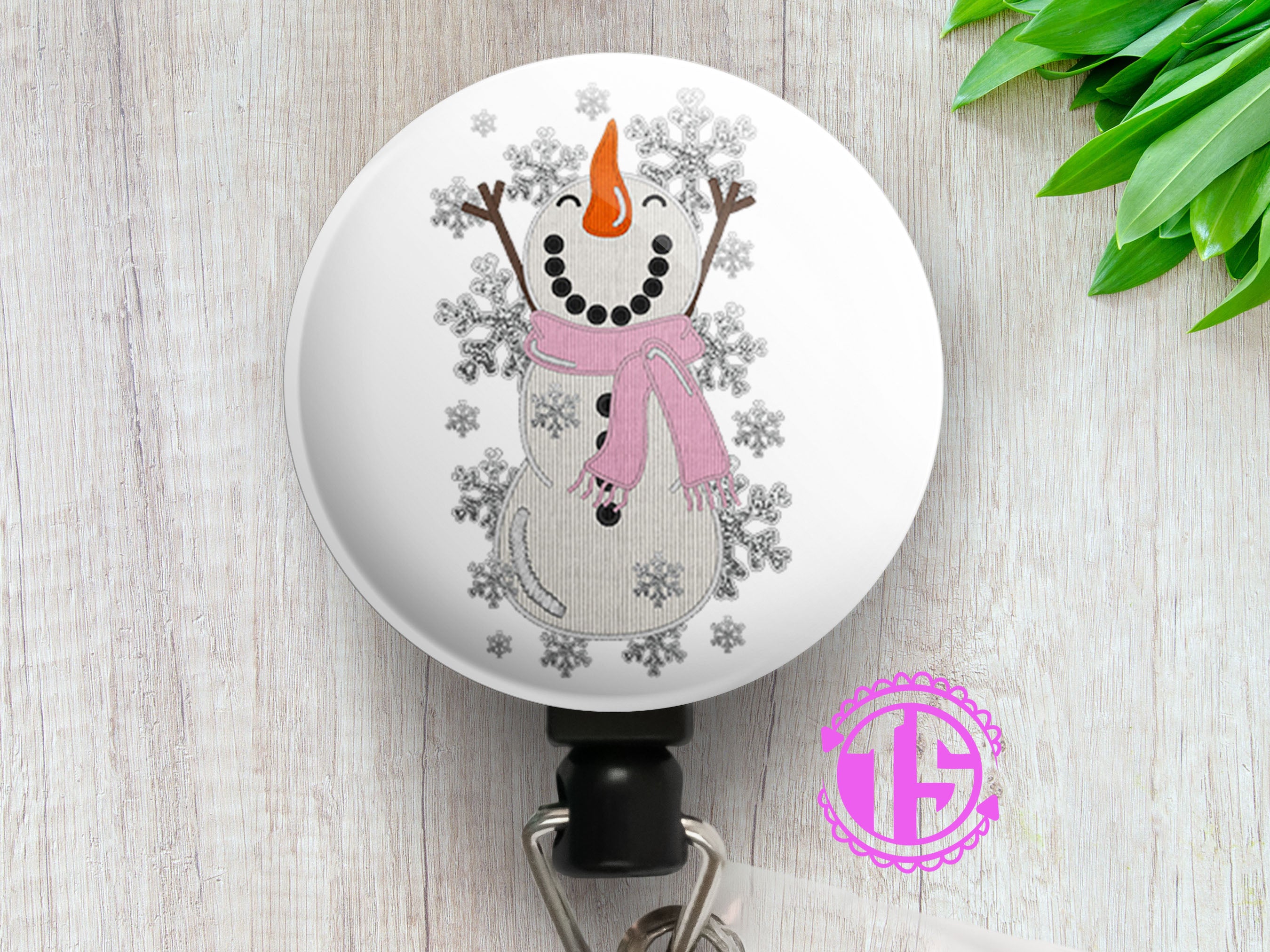 Snowy Serenade Swapfinity Retractable ID Badge Reel -  - Topperswap