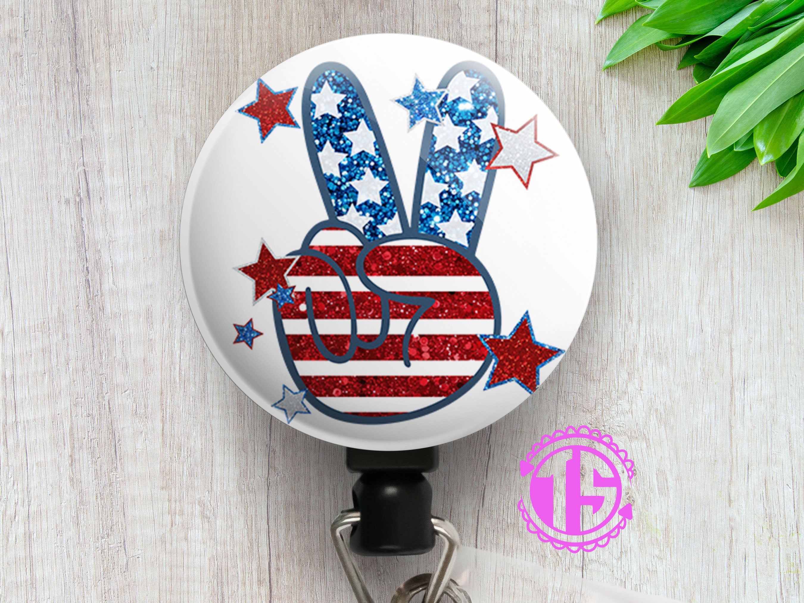 Peace Out, America Swapfinity Retractable ID Badge Reel - - Topperswap