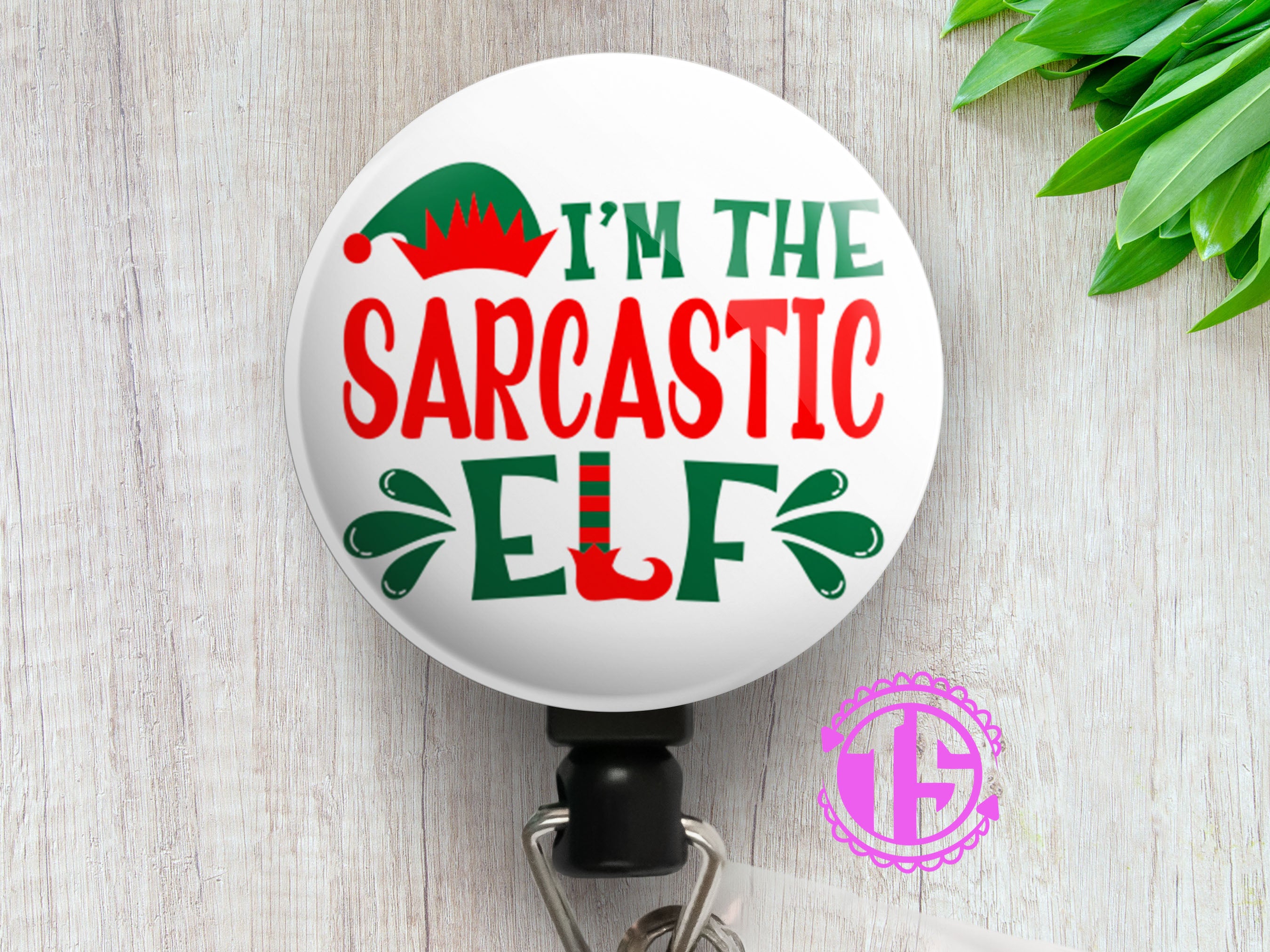 I'm The Sarcastic Elf Swapfinity Retractable ID Badge Reel -  - Topperswap