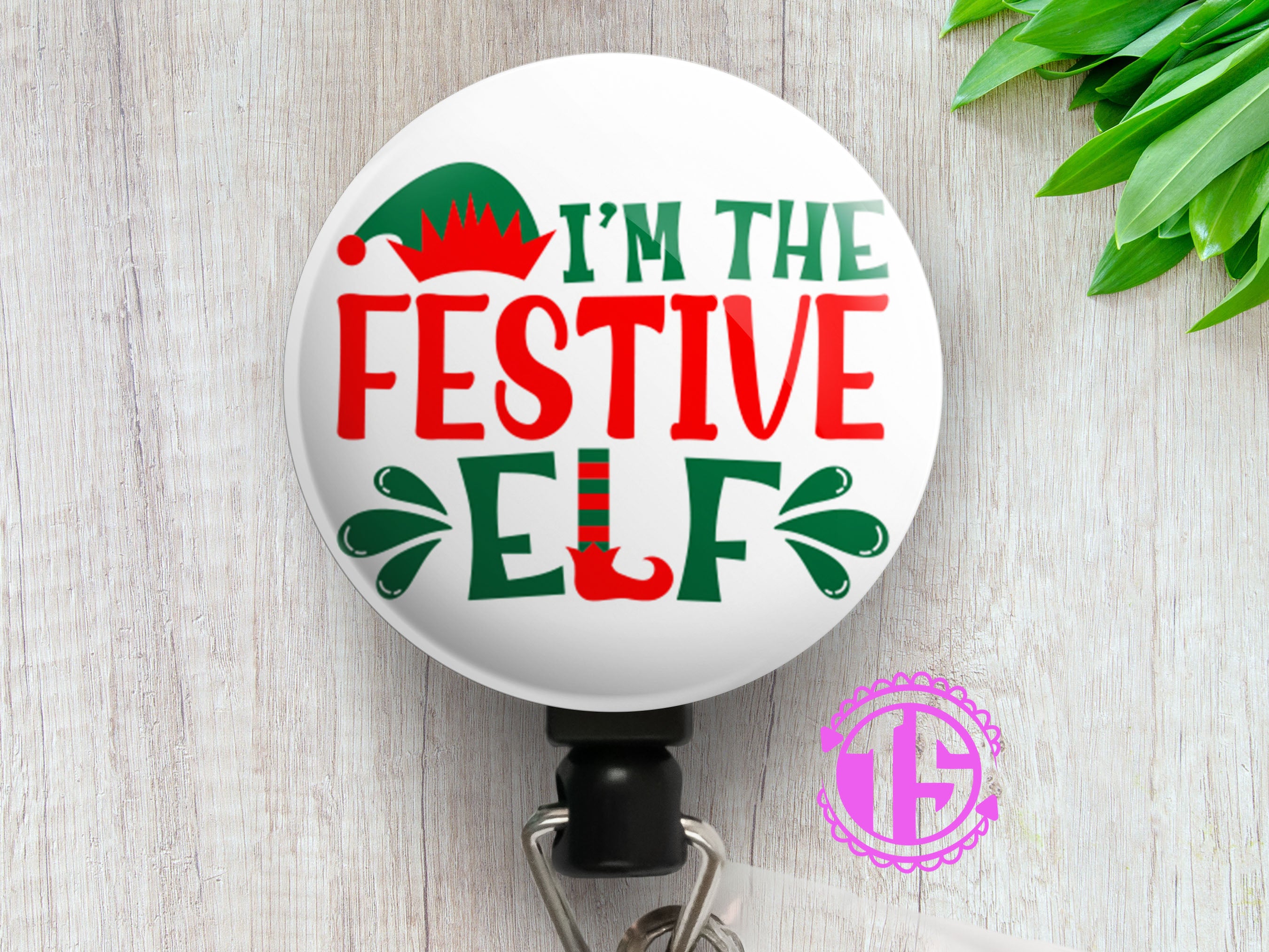 I'm The Festive Elf Swapfinity Retractable ID Badge Reel -  - Topperswap