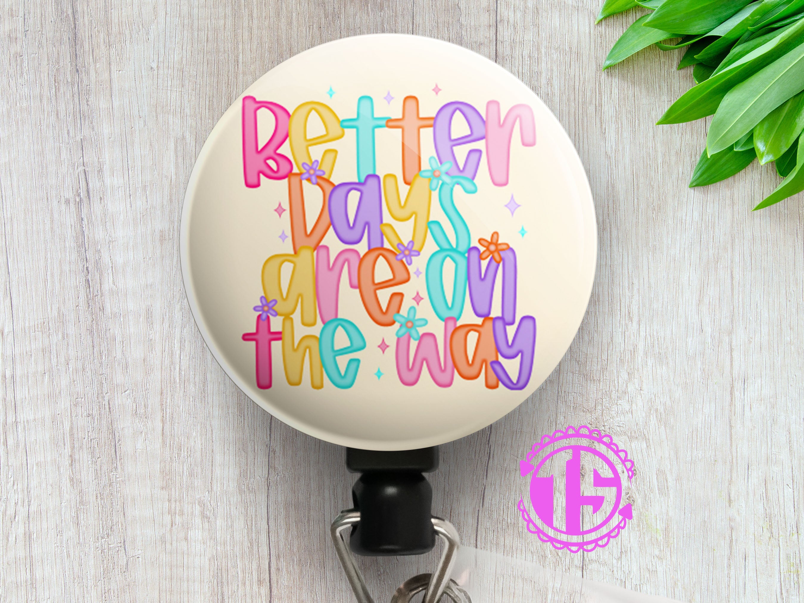 Tropical Turtle Bloom Swapfinity Retractable ID Badge Reel - - Topperswap