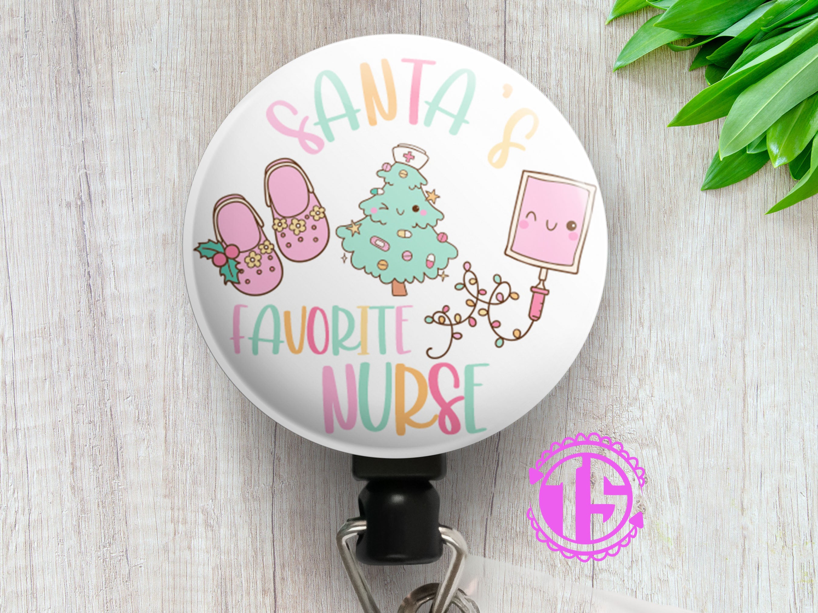 Santa's Favorite Nurse - Christmas Joy Swapfinity Retractable ID Badge Reel -  - Topperswap