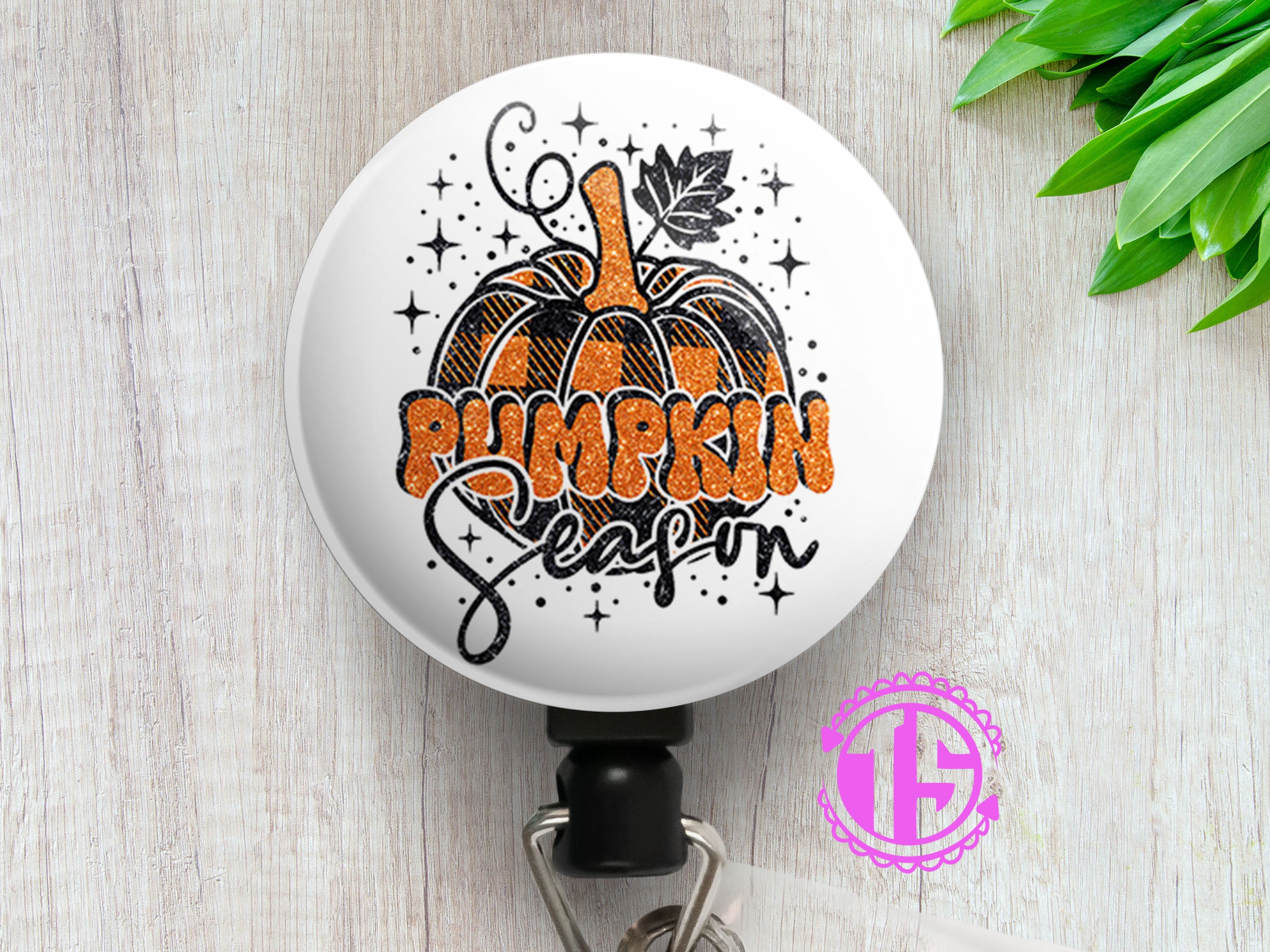 Pumpkin Season Fun Swapfinity Retractable ID Badge Reel -  - Topperswap