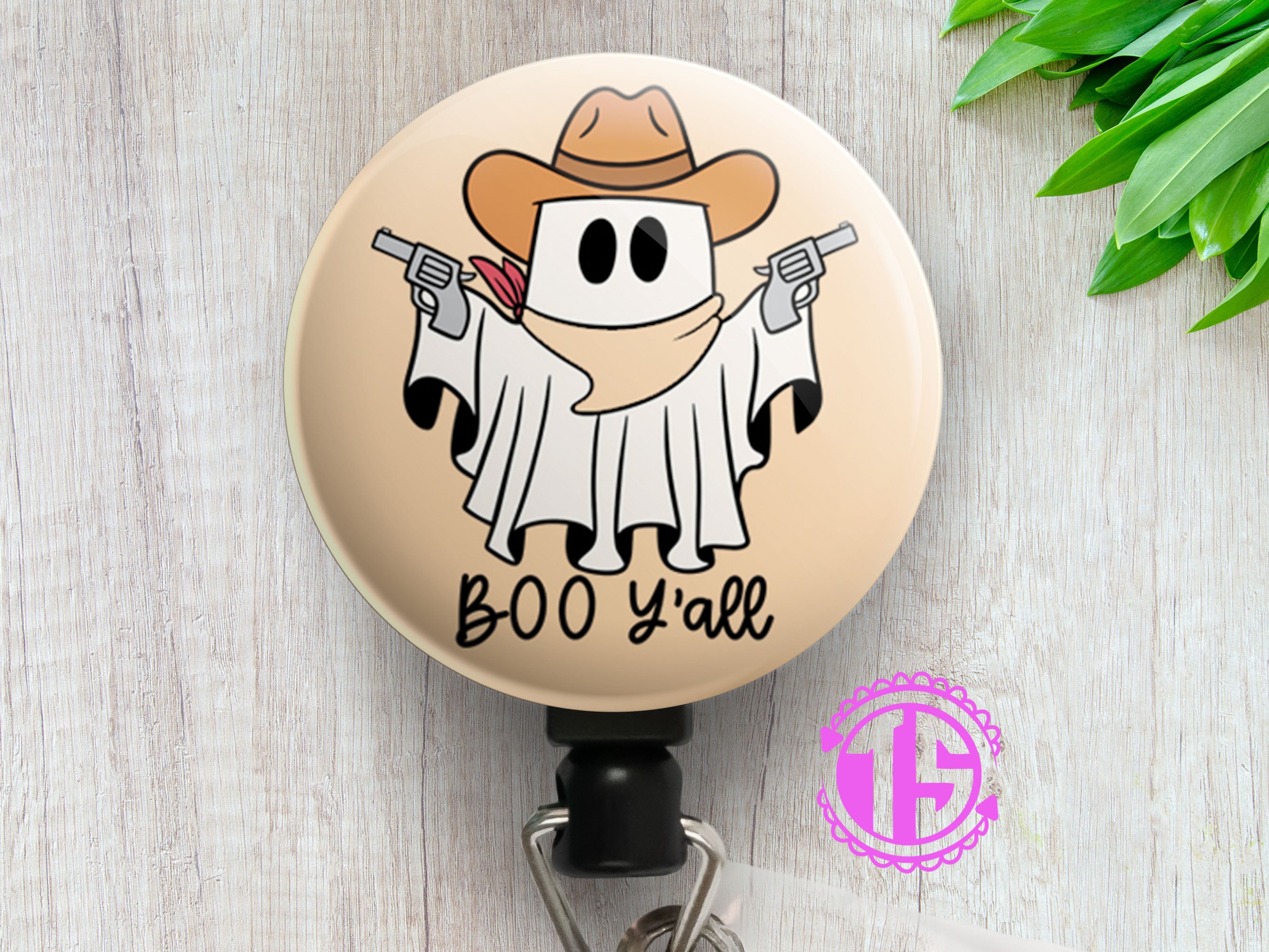 Boo Y'all Cowboy Swapfinity Retractable ID Badge Reel -  - Topperswap