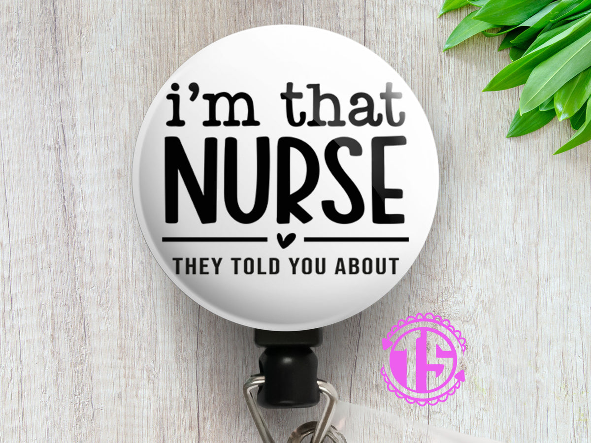 I'm Not That Nurse Badge Reel • Nicu, Labor and Delivery Badge Holder • Swapfinity Slide Clip / Black