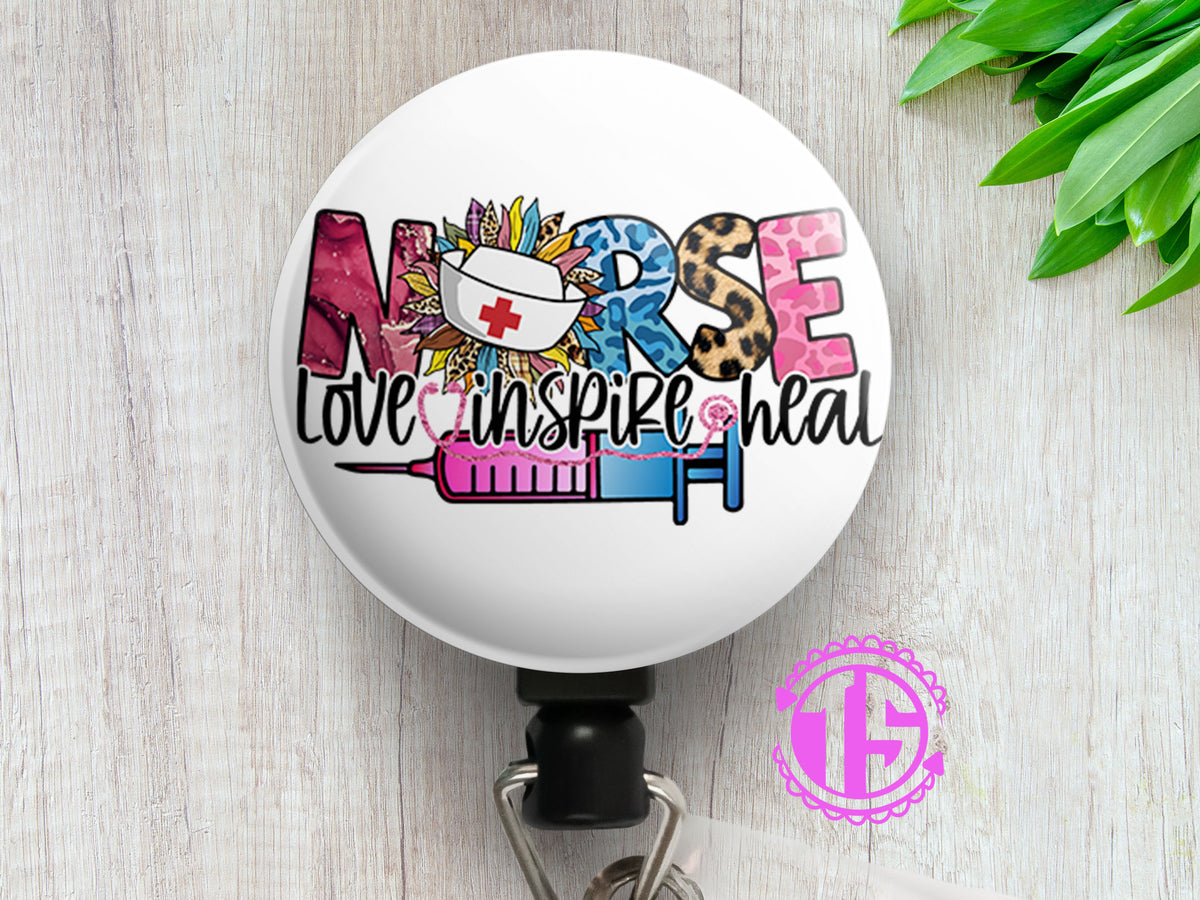 Love Inspire Heal Badge Reel • NICU, Labor and Delivery Badge