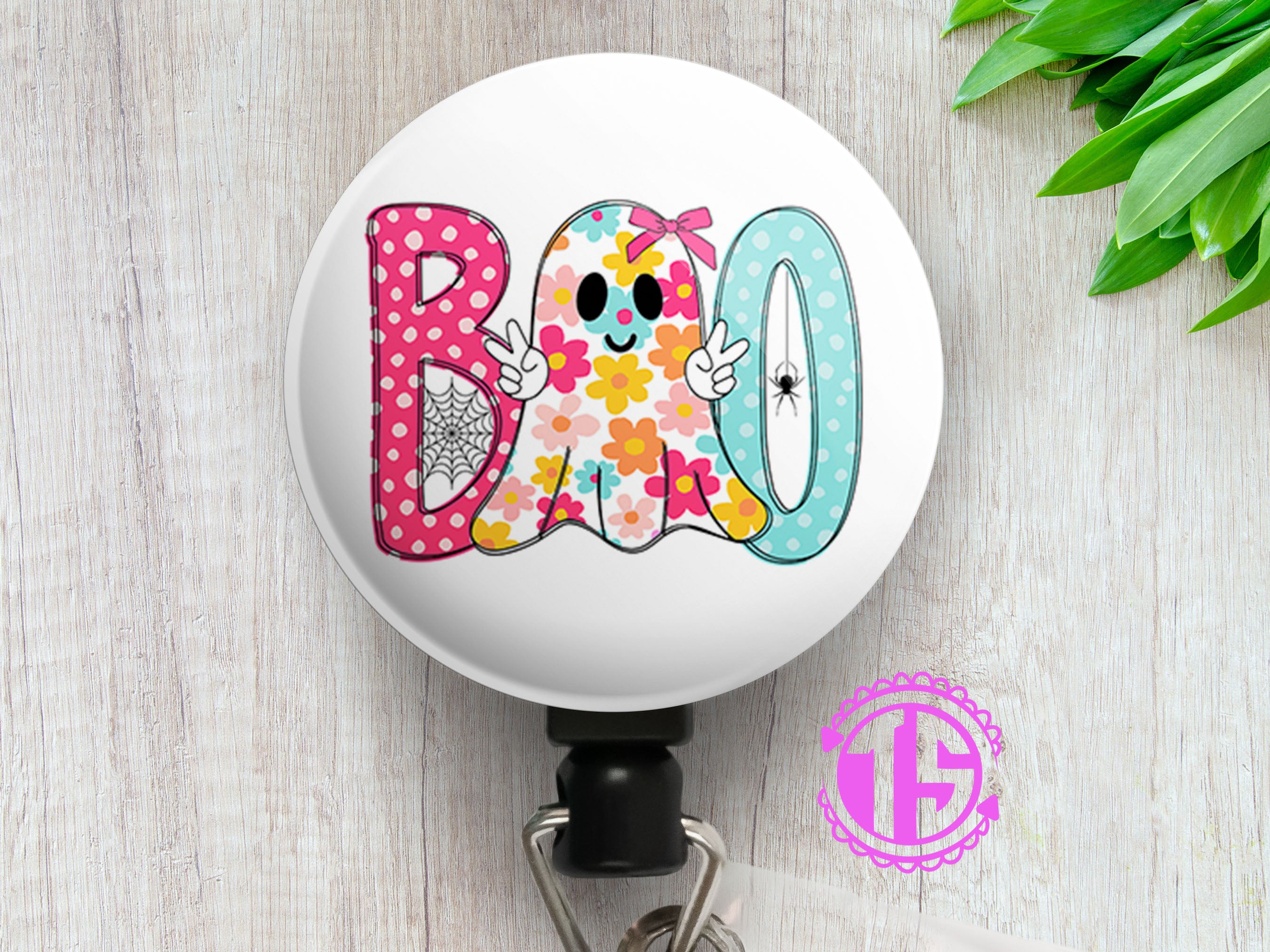 Groovy Flower Boo Swapfinity Retractable ID Badge Reel -  - Topperswap