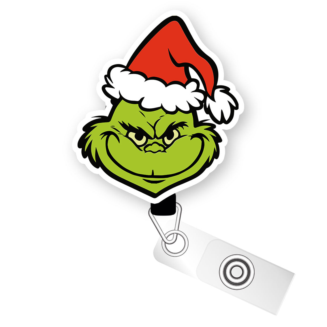 Grinchmas Holiday Mischief Pop Topper Swapfinity Retractable ID Badge Reel - Alligator Clip / Premium Matte - Topperswap