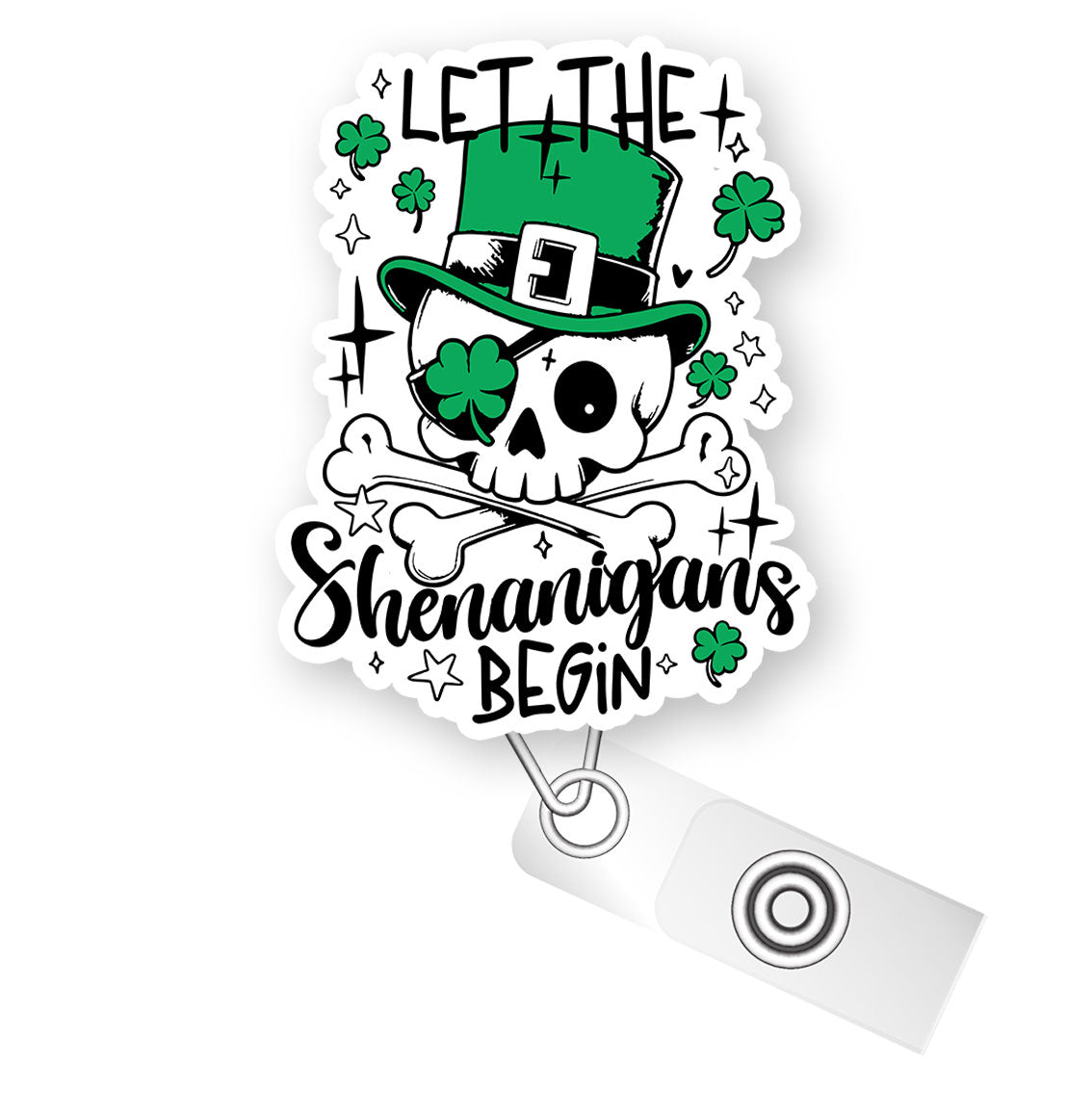Shenanigans Skull Pop Topper Swapfinity Retractable ID Badge Reel - - Topperswap