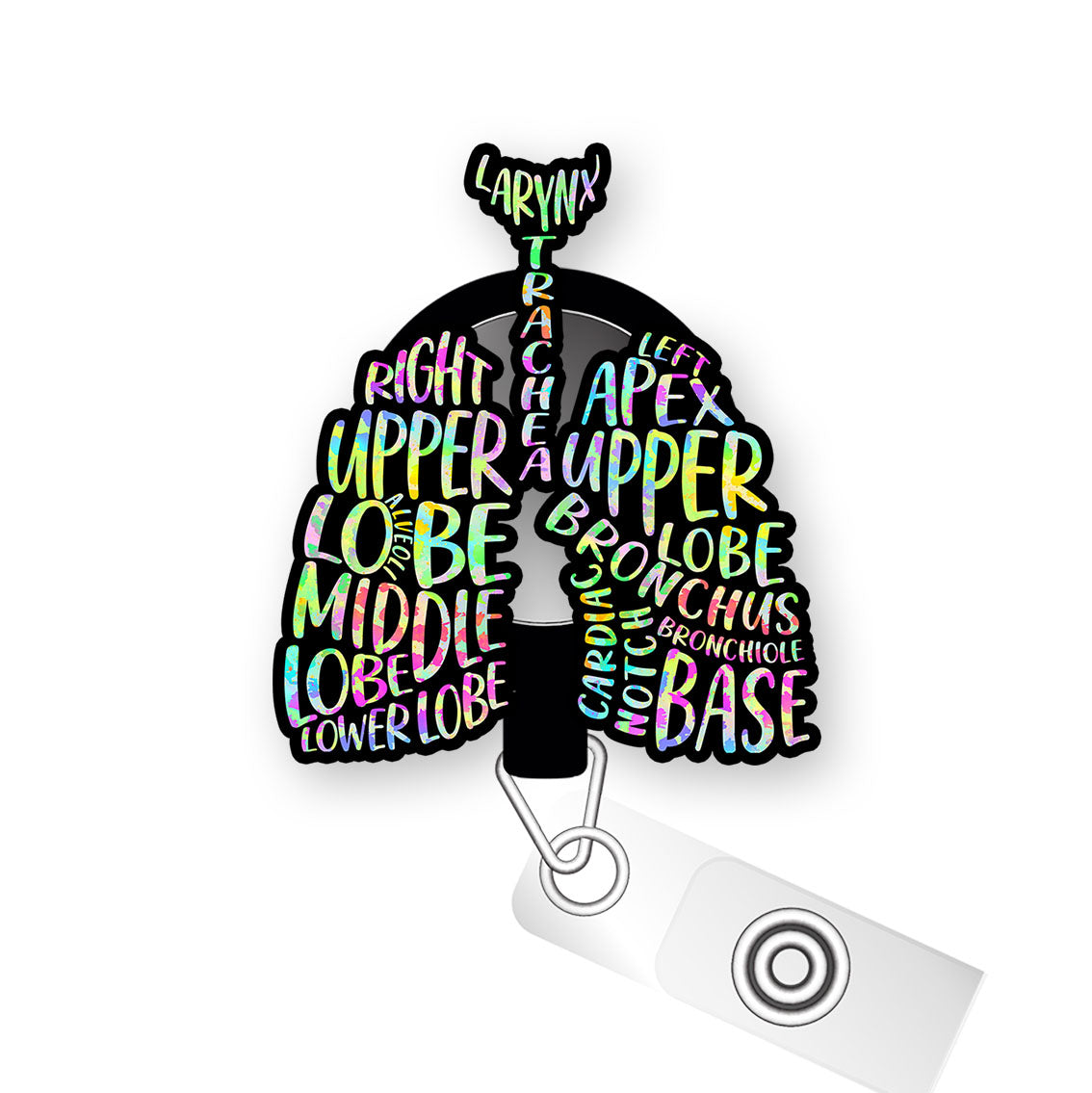 Lungs Anatomy Pop Topper Swapfinity Retractable ID Badge Reel - Alligator Clip / Premium Matte - Topperswap