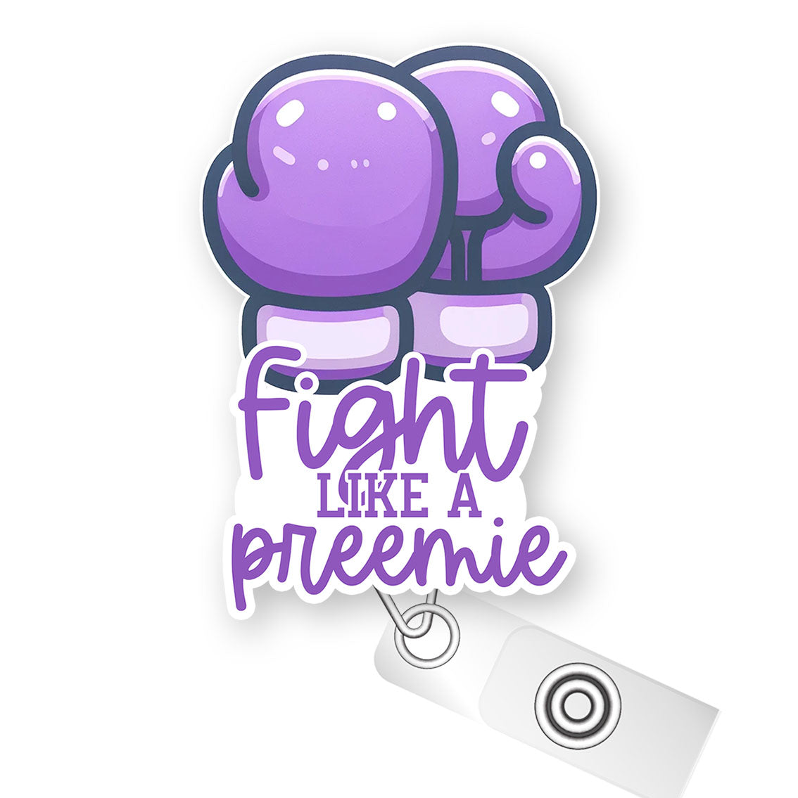 Fight Like a Preemie Pop Topper Swapfinity Retractable ID Badge Reel -  - Topperswap