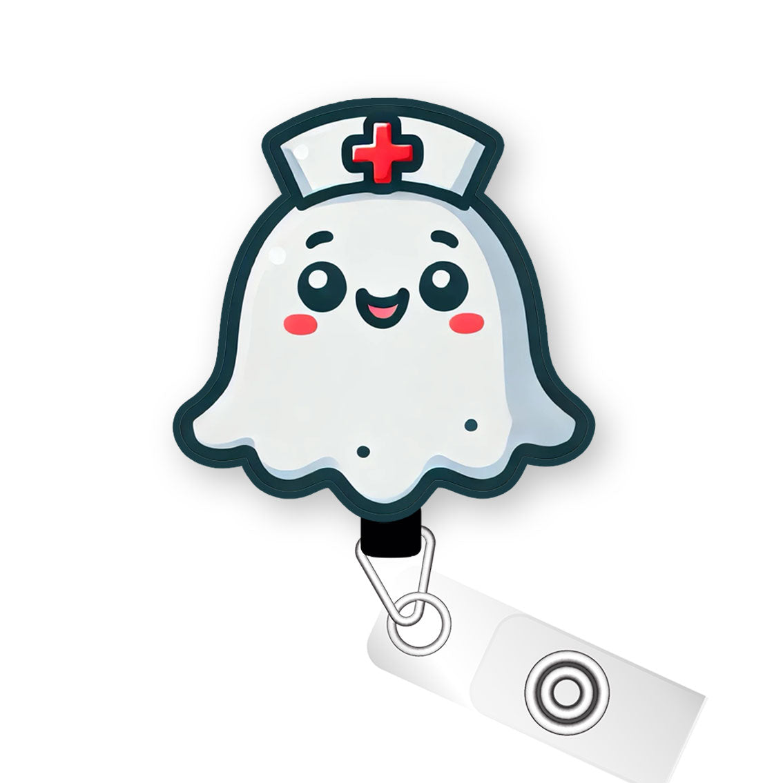 Nurse Ghost Pop Topper Swapfinity Retractable ID Badge Reel - - Topperswap