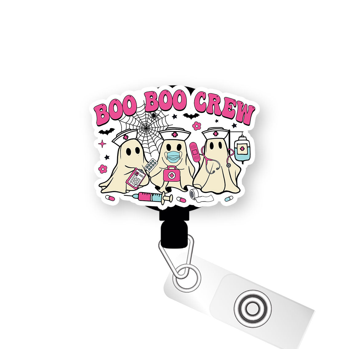 Boo Boo Crew Spooky Squad Pop Topper Swapfinity Retractable ID Badge Reel - Alligator Clip / Premium Matte - Topperswap