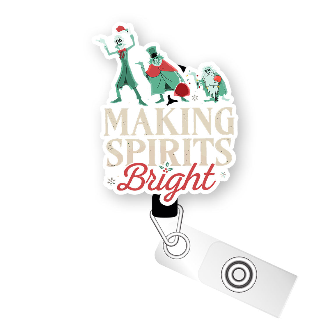 Making Spirits Bright (Light) Pop Topper Swapfinity Retractable ID Badge Reel - Alligator Clip / Premium Matte - Topperswap