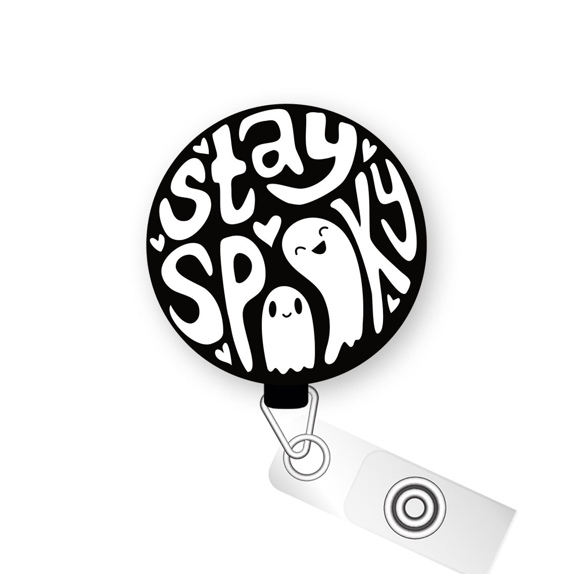 Stay Spooky Pop Topper Swapfinity Retractable ID Badge Reel - Alligator Clip / Premium Matte - Topperswap