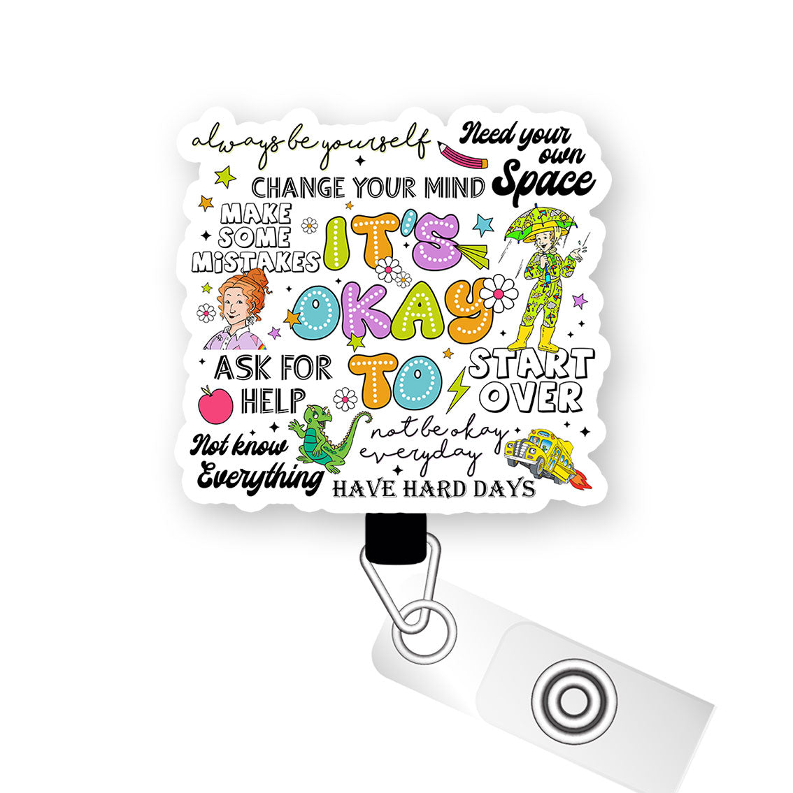 It's Okay to Be You Pop Topper Swapfinity Retractable ID Badge Reel -  - Topperswap