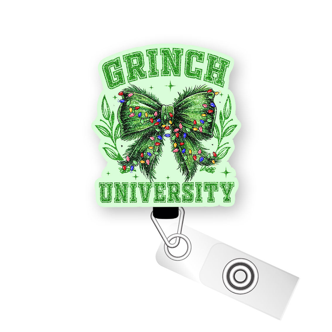 Grinch University Pop Topper Swapfinity Retractable ID Badge Reel - Alligator Clip / Premium Matte - Topperswap