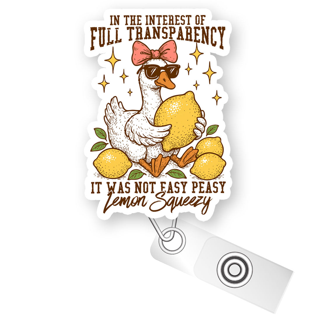 Not Easy Peasy Pop Topper Swapfinity Retractable ID Badge Reel - Alligator Clip / Flex - Matte - Topperswap