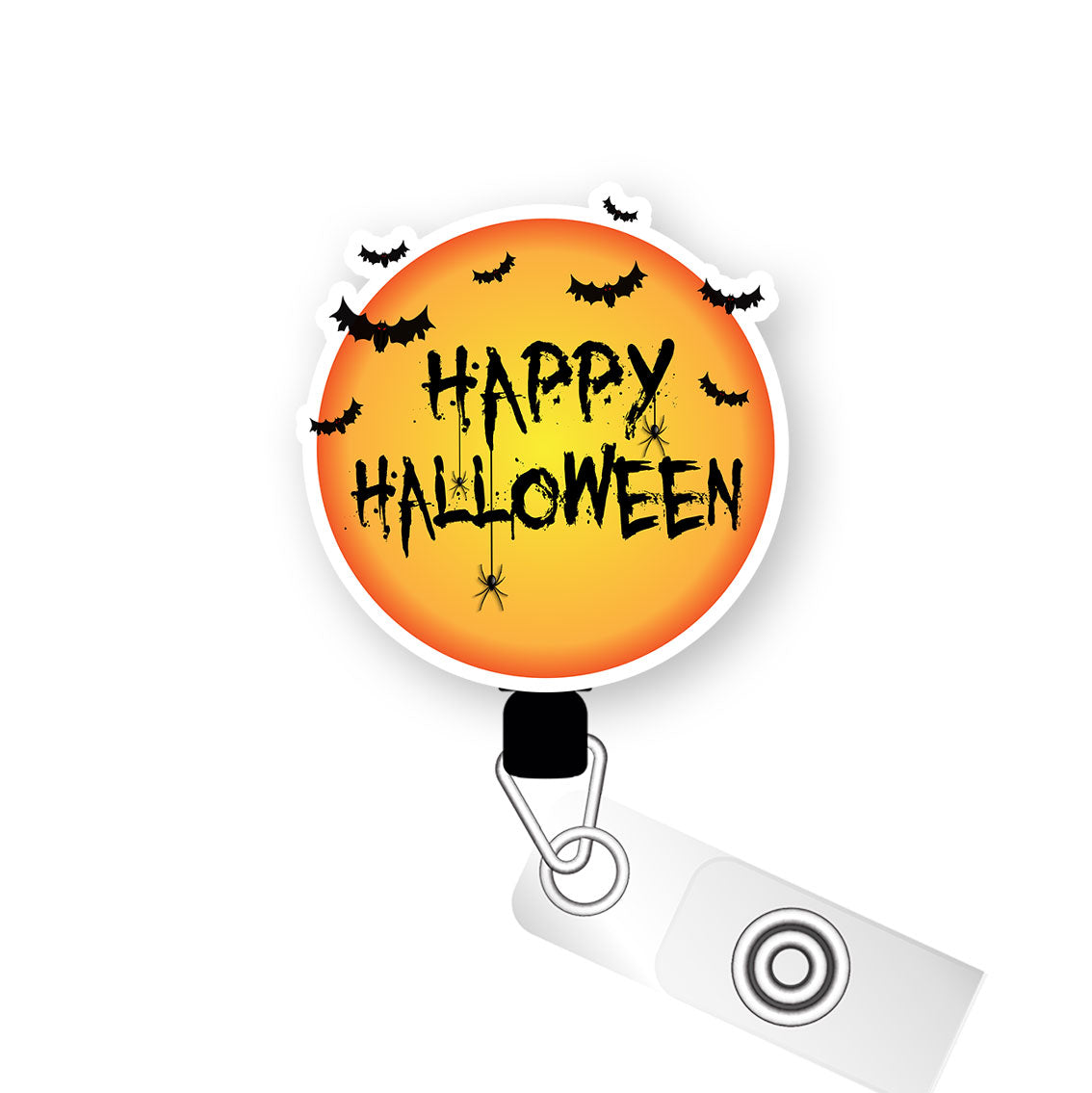 Happy Halloween Classic Pop Topper Swapfinity Retractable ID Badge Reel - Alligator Clip / Premium Matte - Topperswap