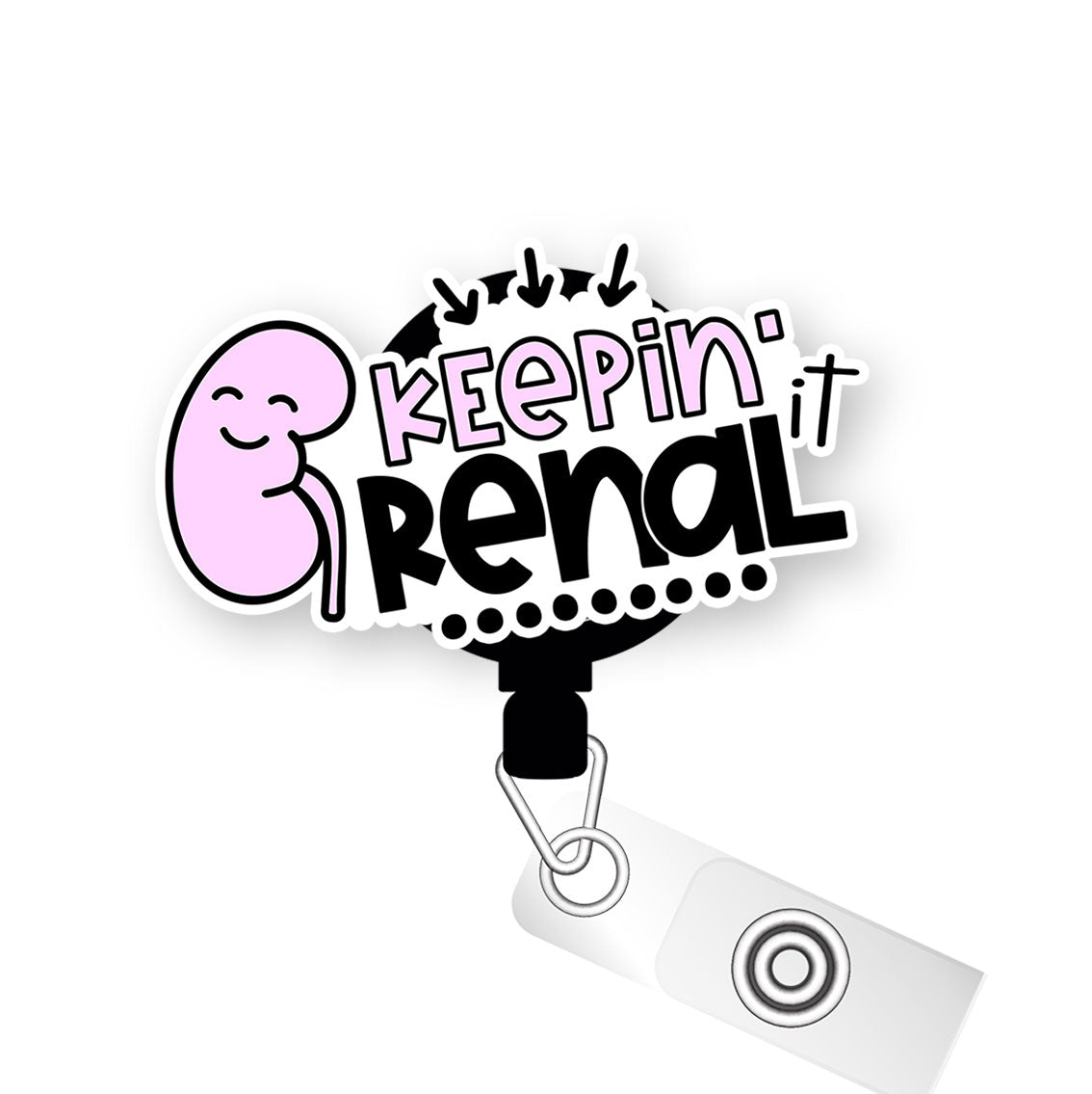 Keepin’ It Renal Pop Topper Swapfinity Retractable ID Badge Reel -  - Topperswap