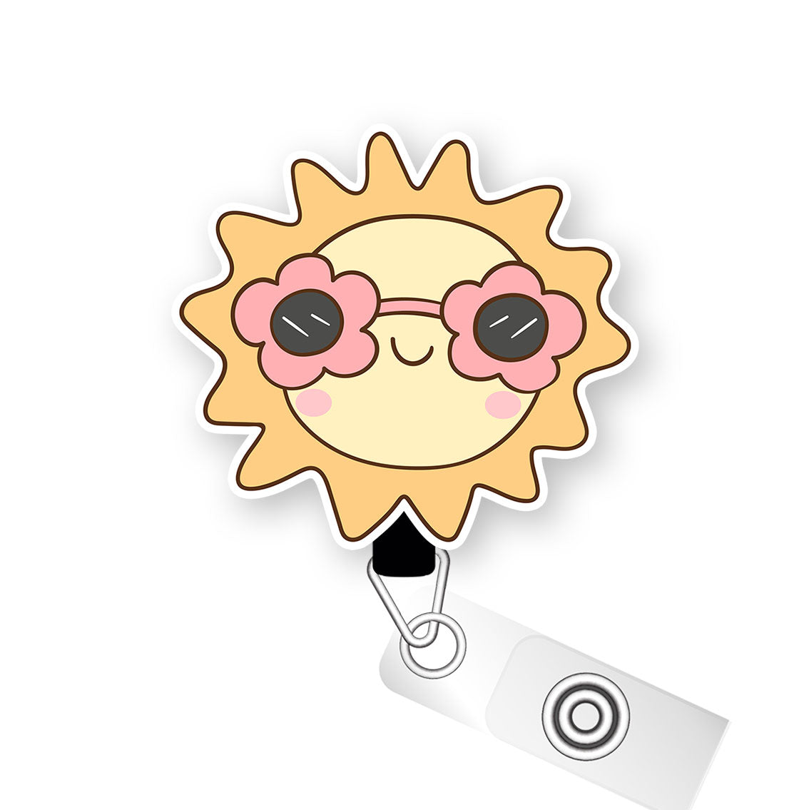 Sunshine Blossom Pop Topper Swapfinity Retractable ID Badge Reel - Alligator Clip / Premium Matte - Topperswap