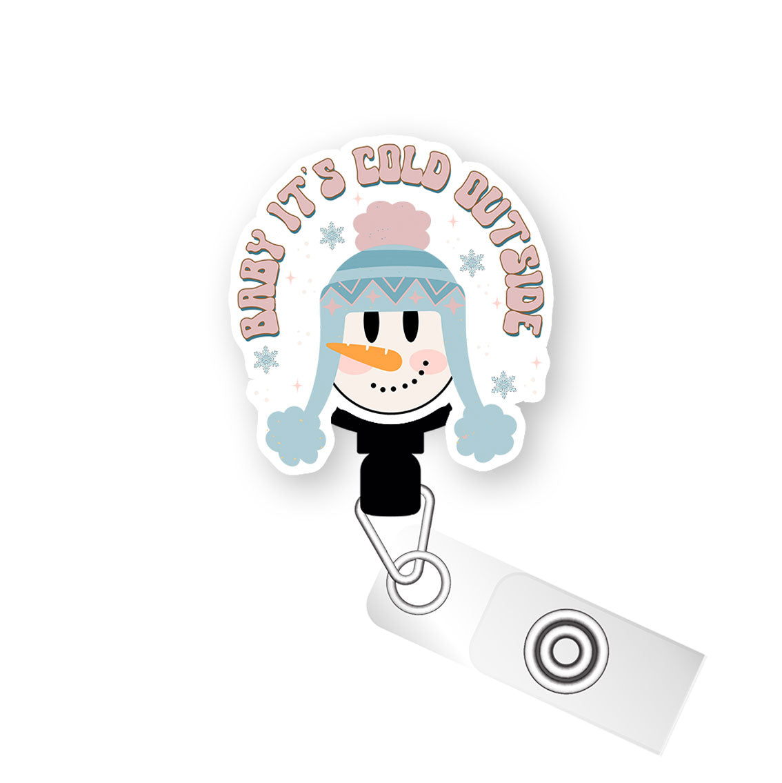 Frosty Fun Pop Topper Swapfinity Retractable ID Badge Reel - - Topperswap