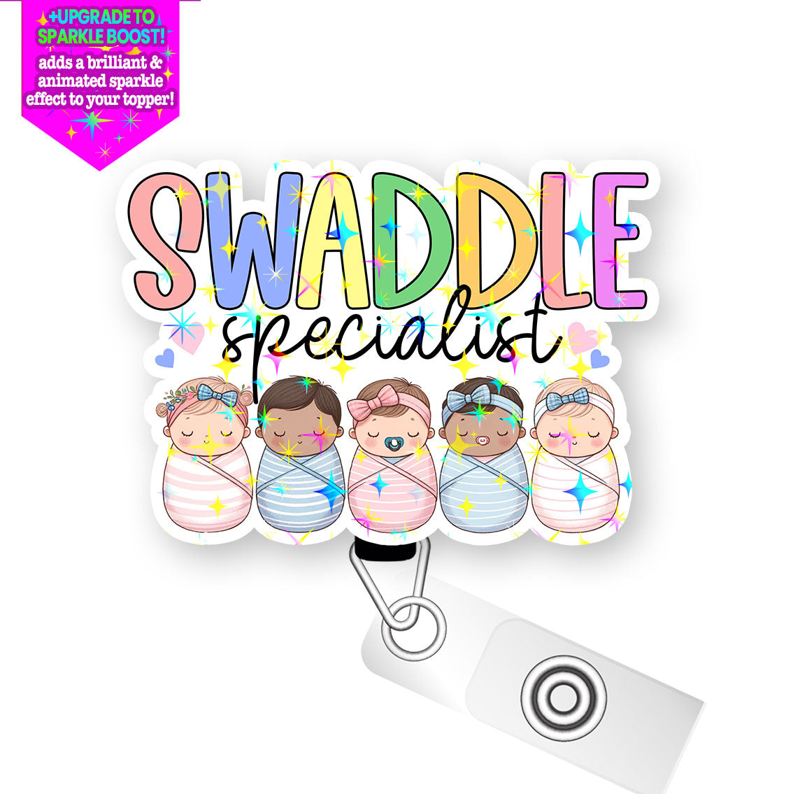 Swaddle Specialist Pop Topper Swapfinity Retractable ID Badge Reel -  - Topperswap