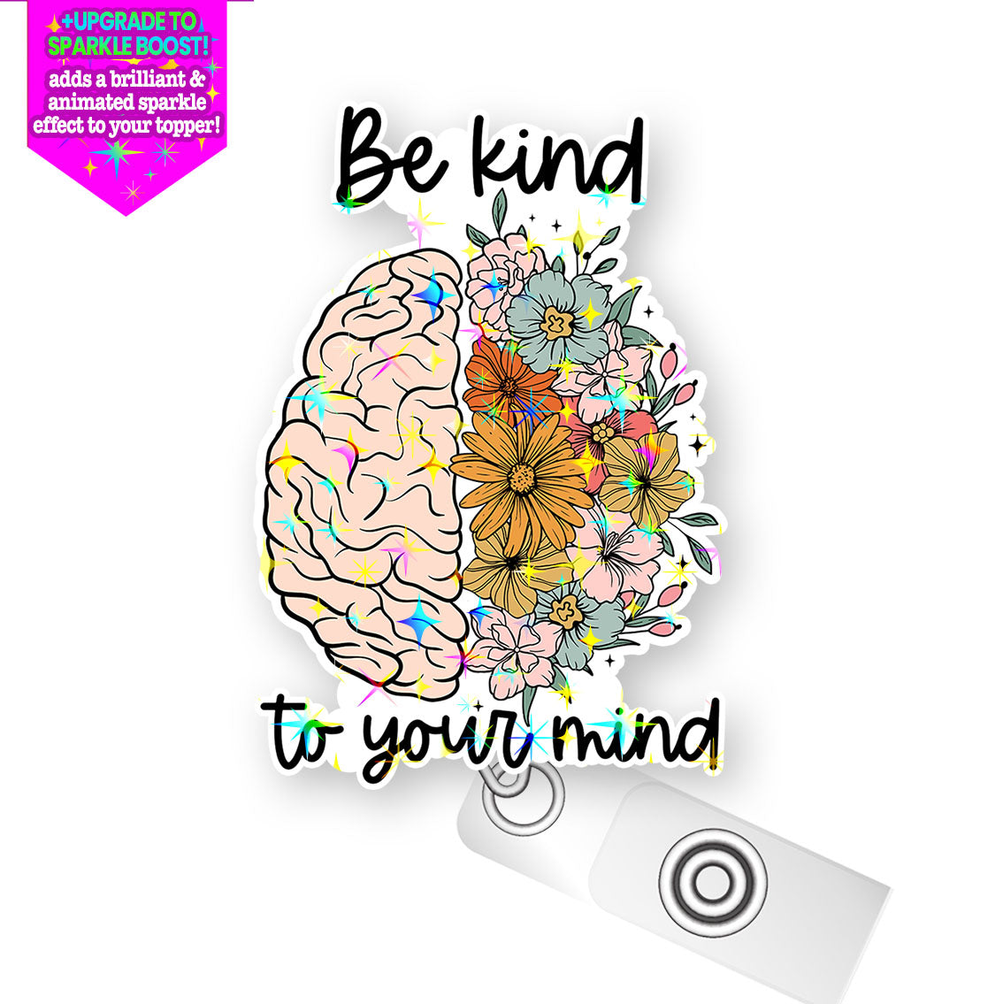 Be Kind to Your Mind Pop Topper Swapfinity Retractable ID Badge Reel -  - Topperswap