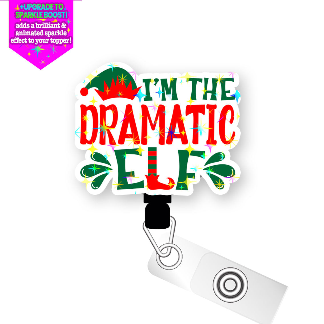 I'm The Dramatic Elf Pop Topper Swapfinity Retractable ID Badge Reel -  - Topperswap