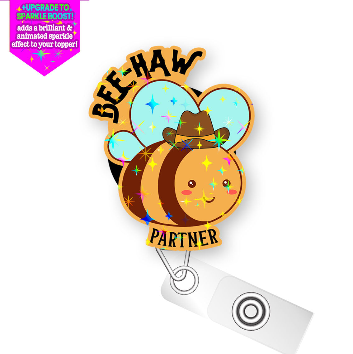 Bee-Haw Partner Pop Topper Swapfinity Retractable ID Badge Reel -  - Topperswap