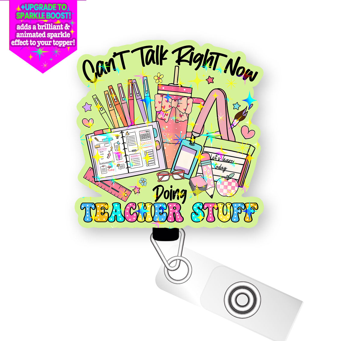 Teacher Stuff Pop Topper Swapfinity Retractable ID Badge Reel -  - Topperswap