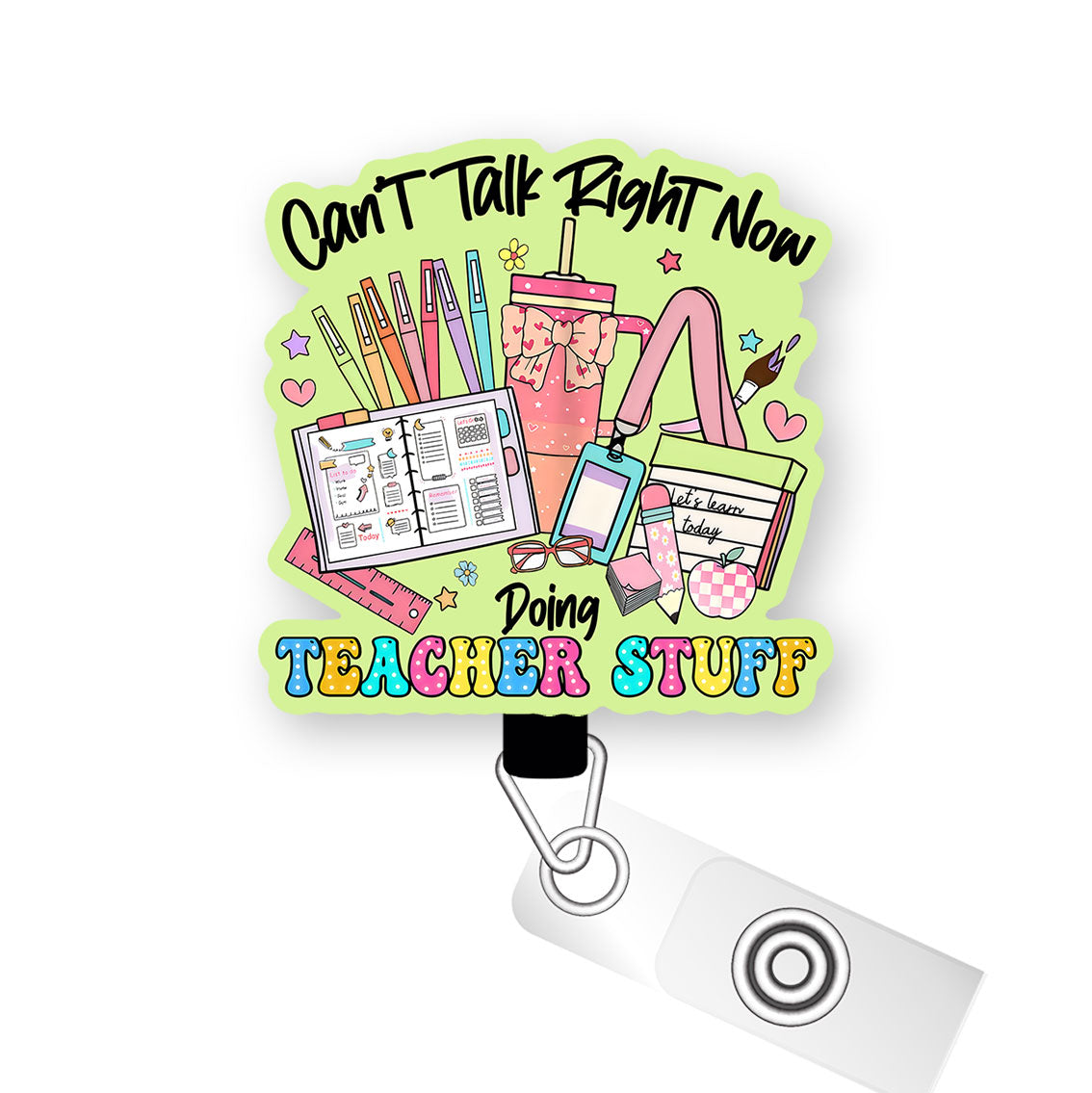 Teacher Stuff Pop Topper Swapfinity Retractable ID Badge Reel - Slide Clip / Premium Matte - Topperswap