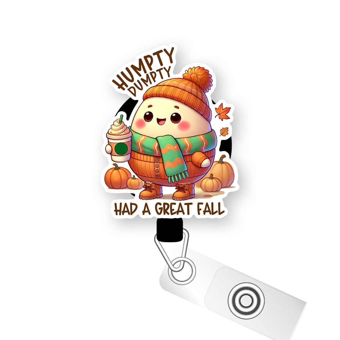 Humpty's Great Fall Pop Topper Swapfinity Retractable ID Badge Reel - Alligator Clip / Premium Matte - Topperswap