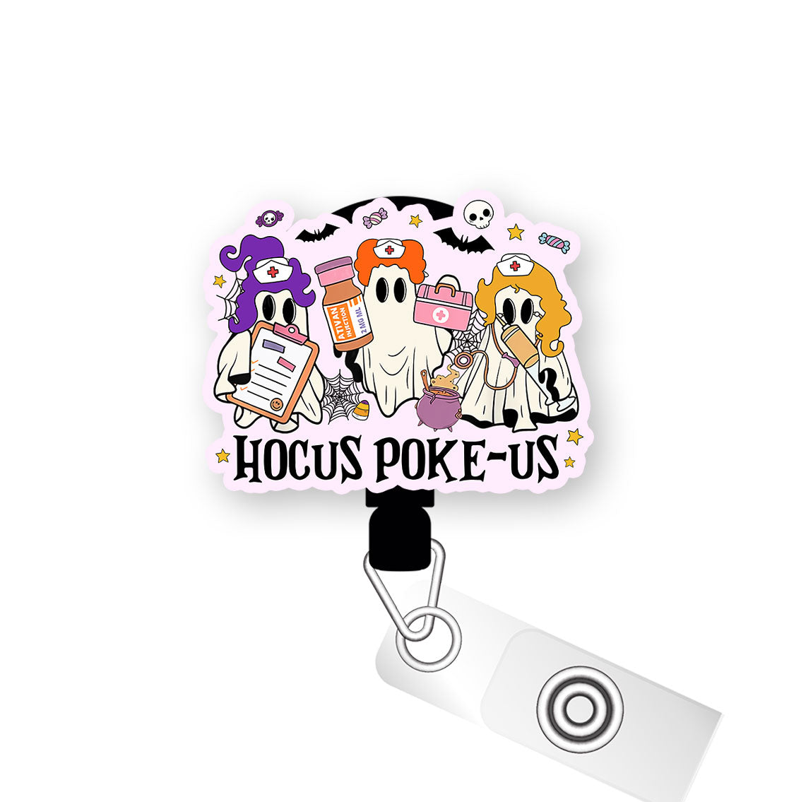 Hocus Poke-Us Pop Topper Swapfinity Retractable ID Badge Reel - Alligator Clip / Premium Matte - Topperswap