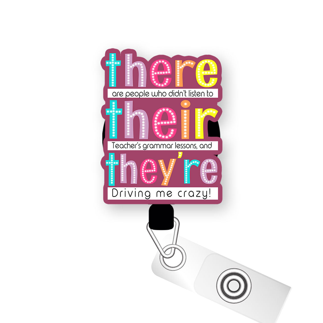 Grammar Guru Pop Topper Swapfinity Retractable ID Badge Reel -  - Topperswap