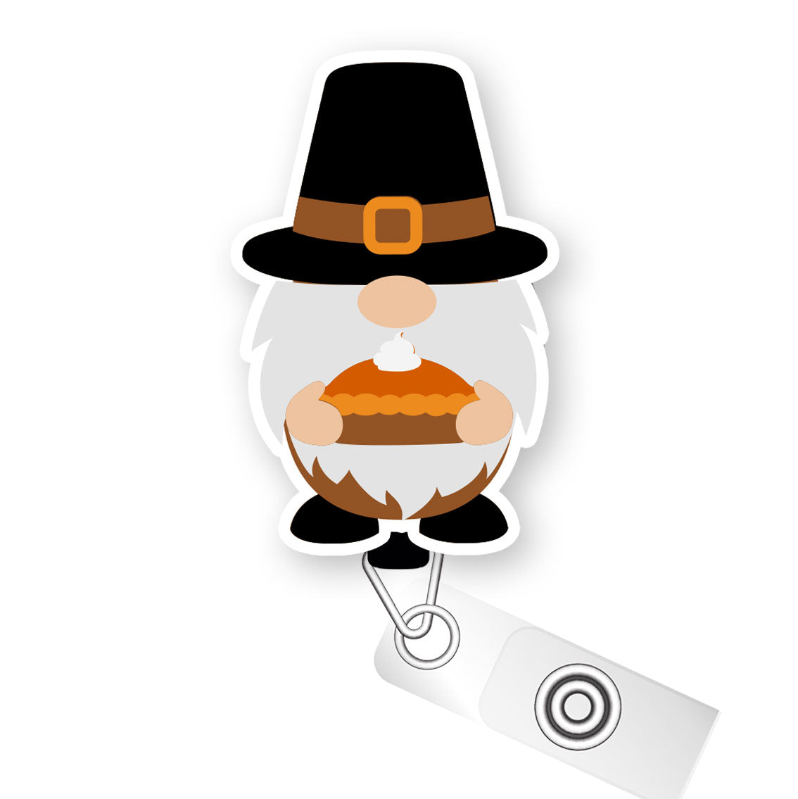 Pumpkin Pie Gnome Pop Topper Swapfinity Retractable ID Badge Reel -  - Topperswap