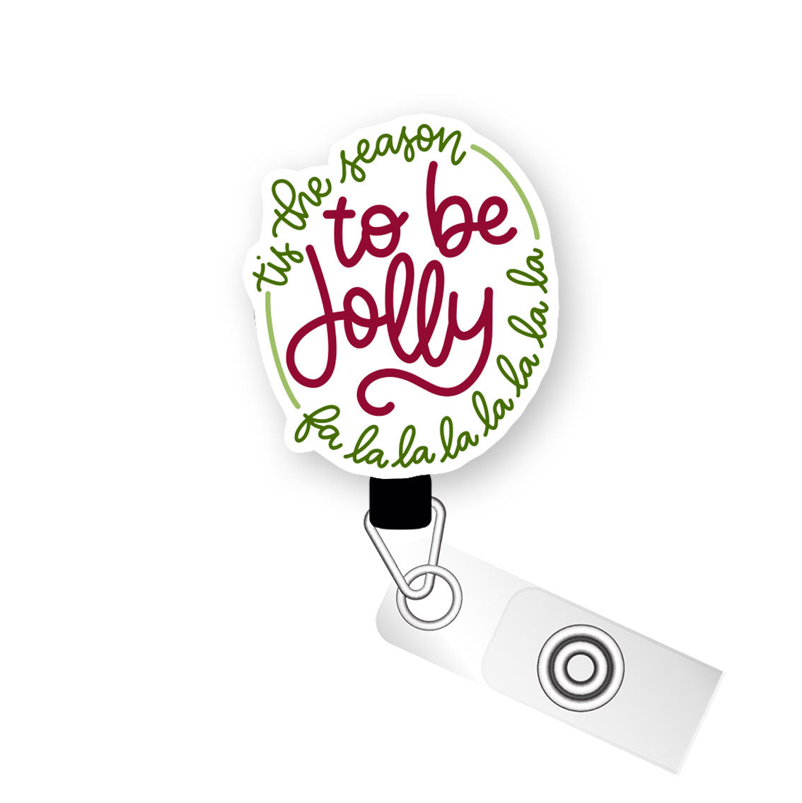 Tis the Season Jolly Pop Topper Swapfinity Retractable ID Badge Reel - Alligator Clip / Premium Matte - Topperswap