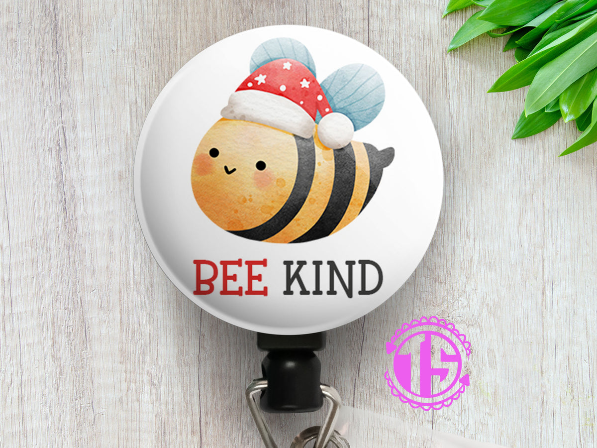 Bee Kind Santa Bee Swapfinity Retractable ID Badge Reel