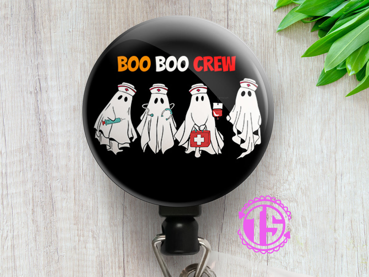 Boo Bees Badge Reel Retractable Halloween ID Holder Funny Ghost