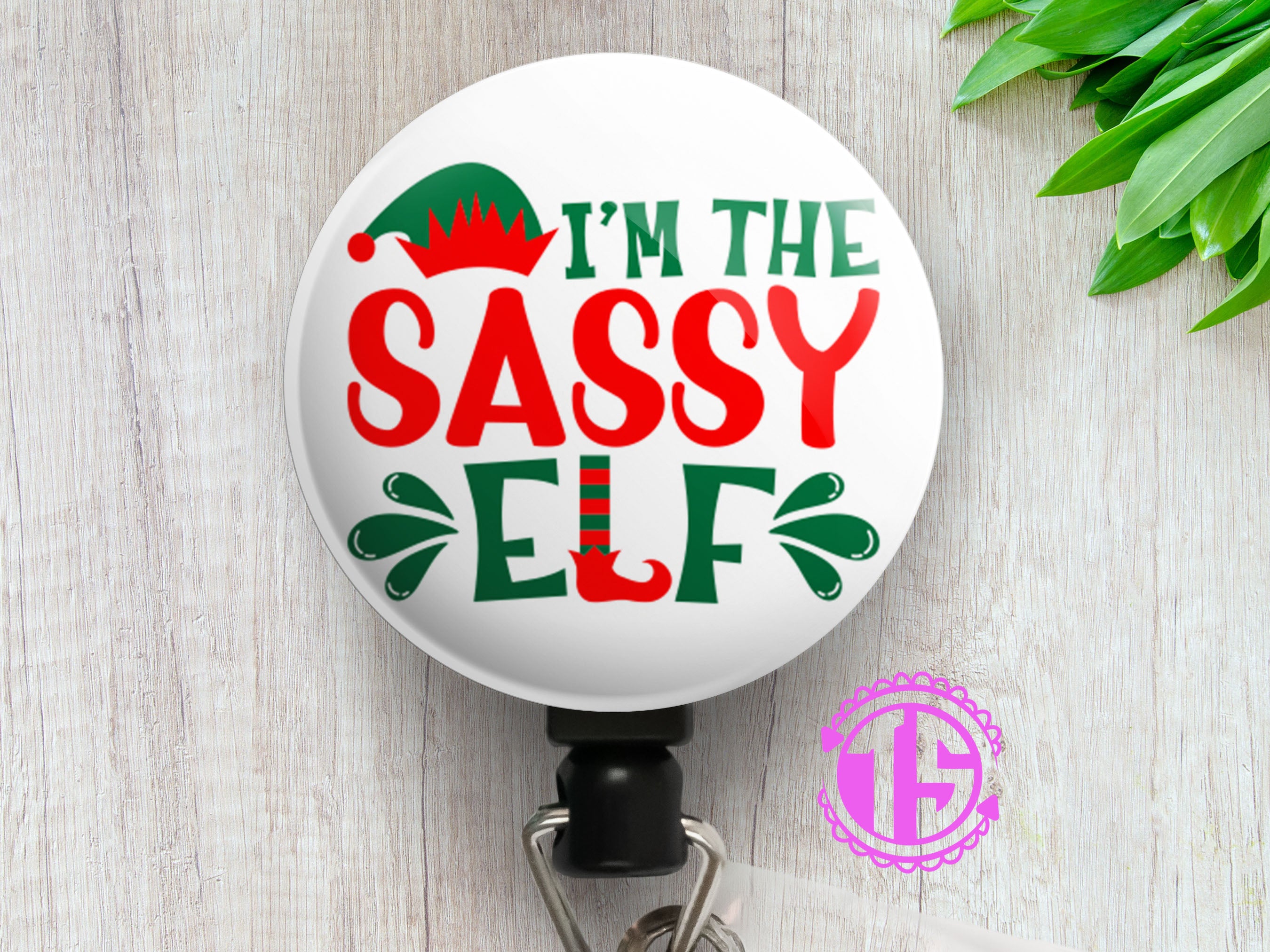 I'm The Sassy Elf Swapfinity Retractable ID Badge Reel -  - Topperswap