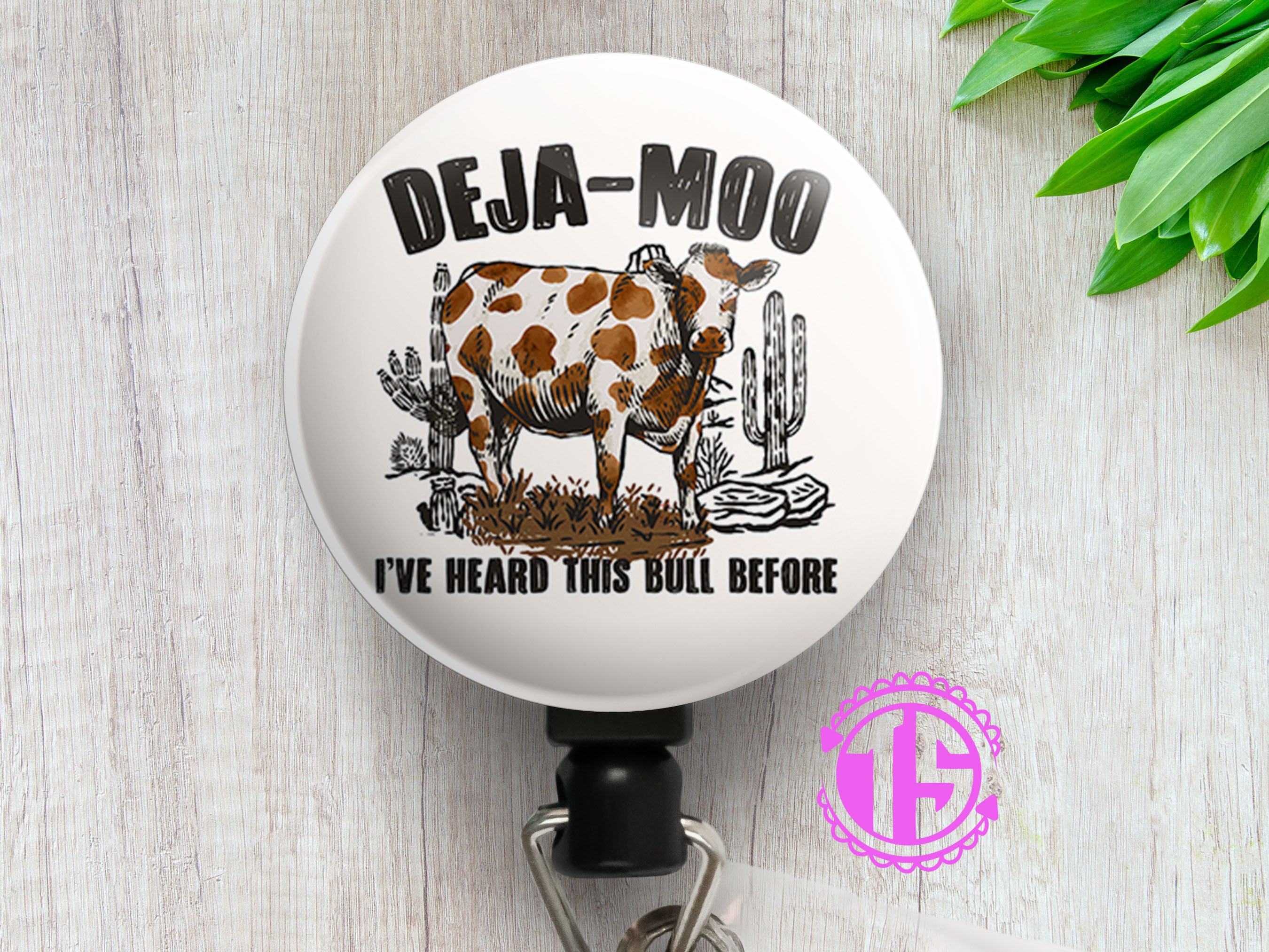 Deja-Moo Bull Swapfinity Retractable ID Badge Reel -  - Topperswap