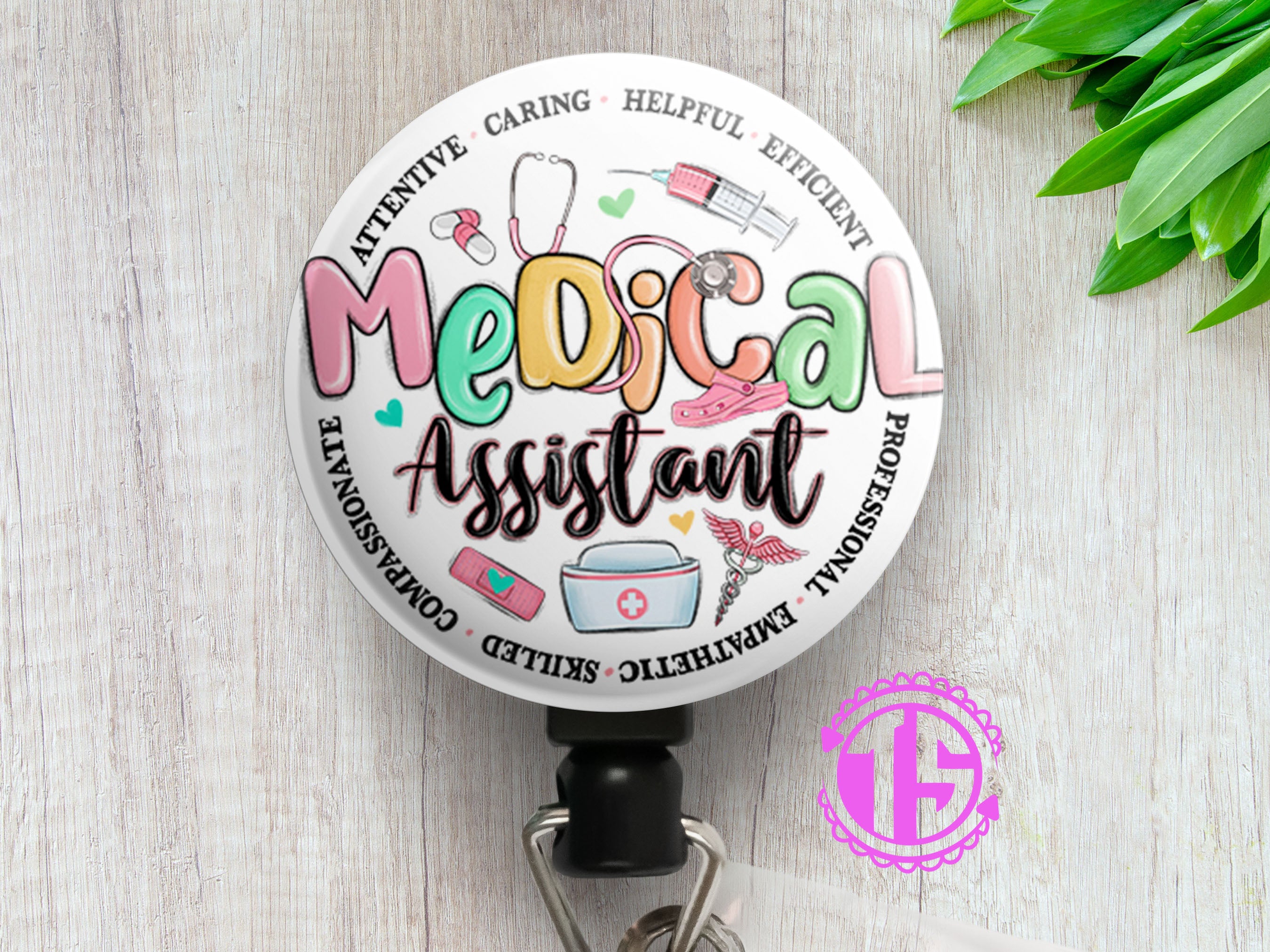 Medical Assistant Virtue Swapfinity Retractable ID Badge Reel