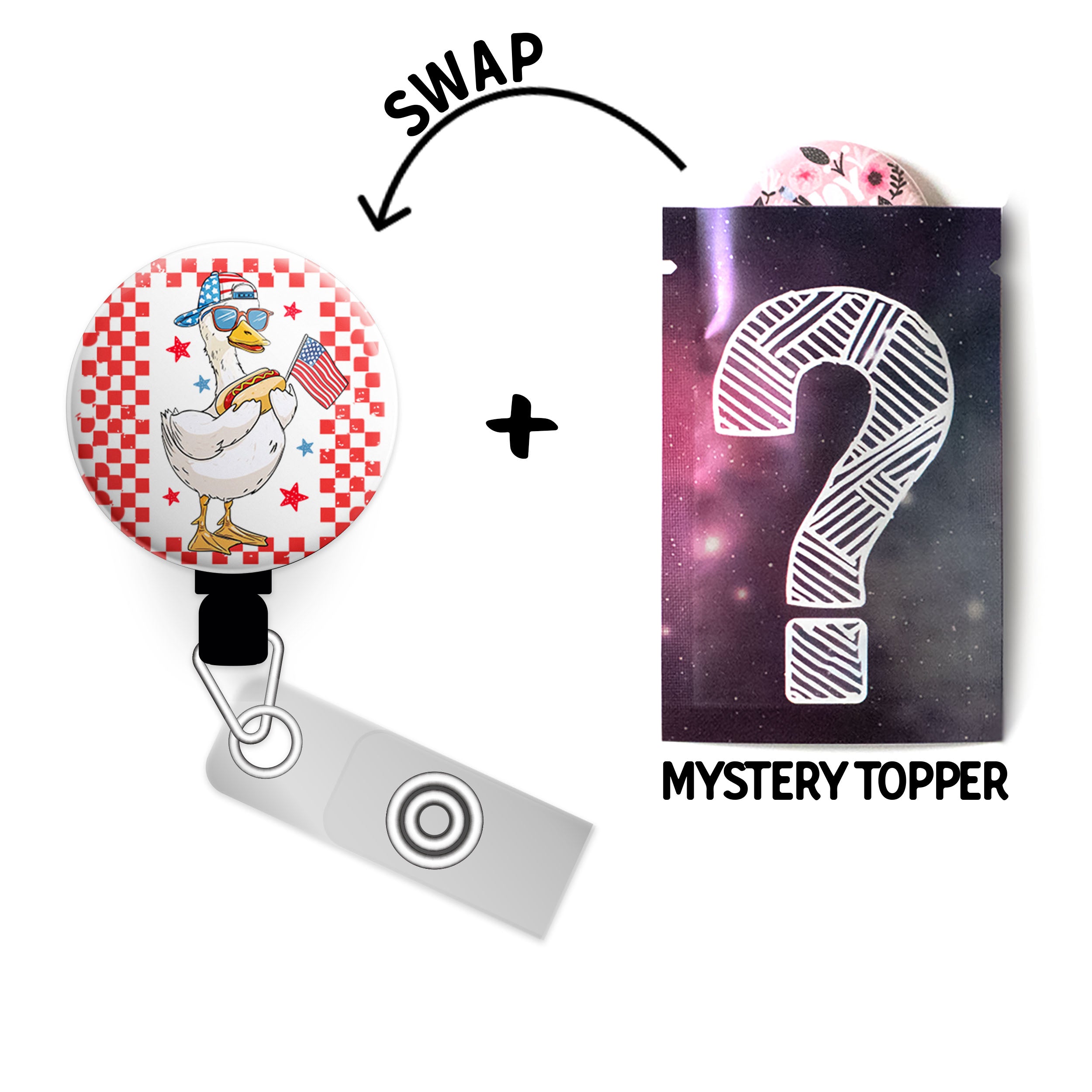 Hotdog Goose Picnic Party Swapfinity Retractable ID Badge Reel - - Topperswap
