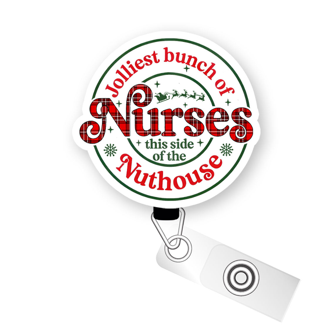 Jolliest Bunch of Nurses Pop Topper Swapfinity Retractable ID Badge Reel - Alligator Clip / Premium Matte - Topperswap