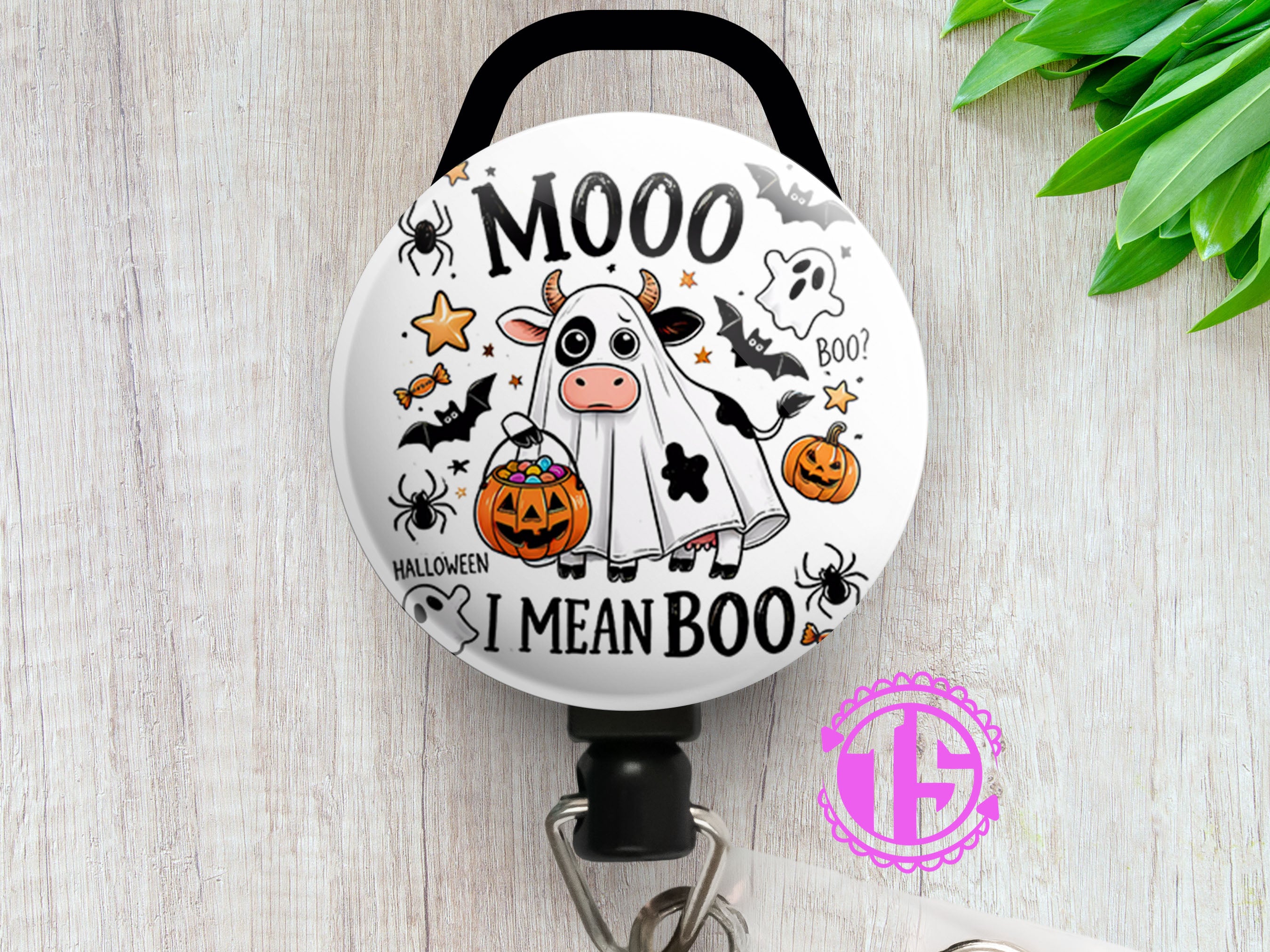 Mooo I Mean Boo Swapfinity Retractable ID Badge Reel -  - Topperswap